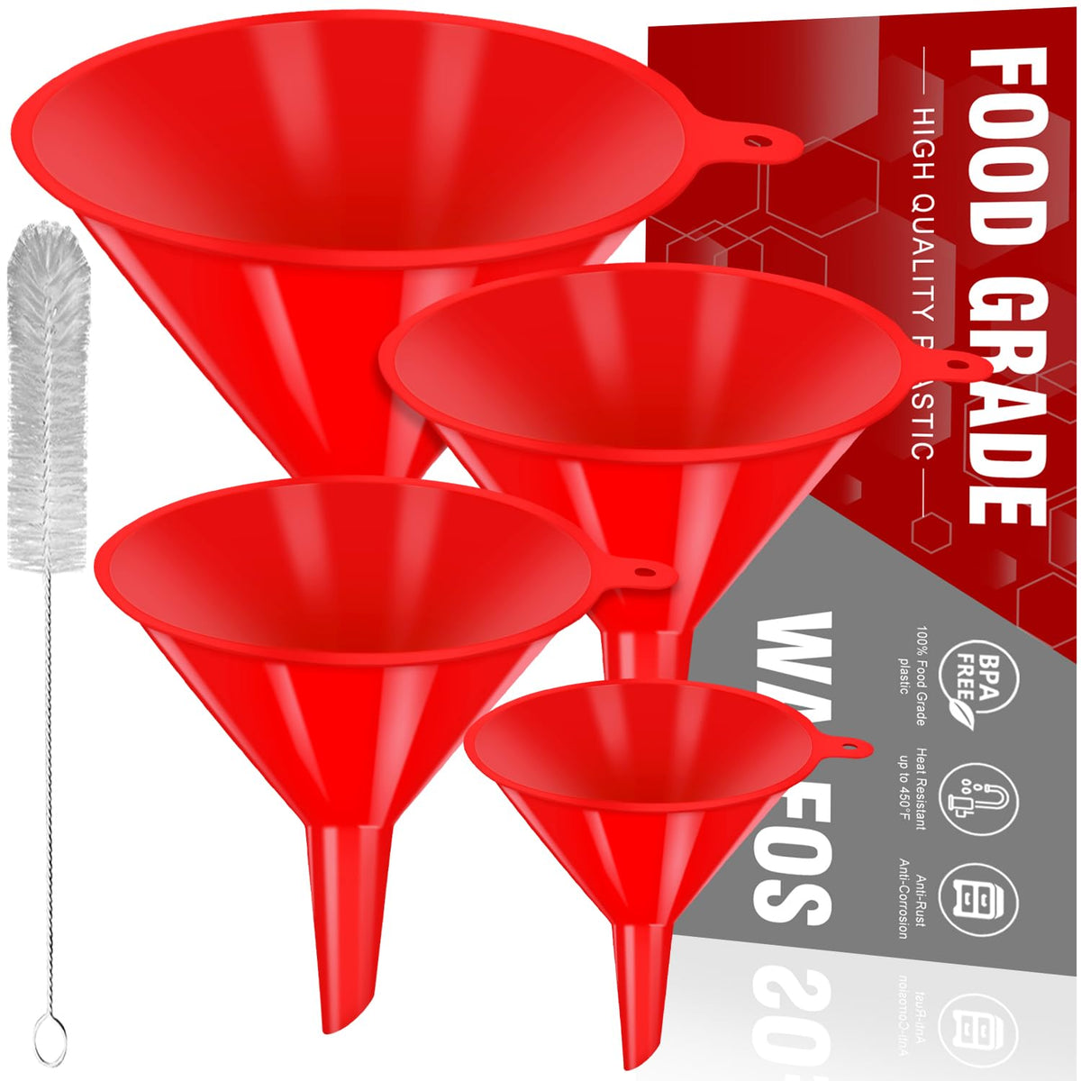 4pcs Kitchen Plastic Funnel (4 Count)