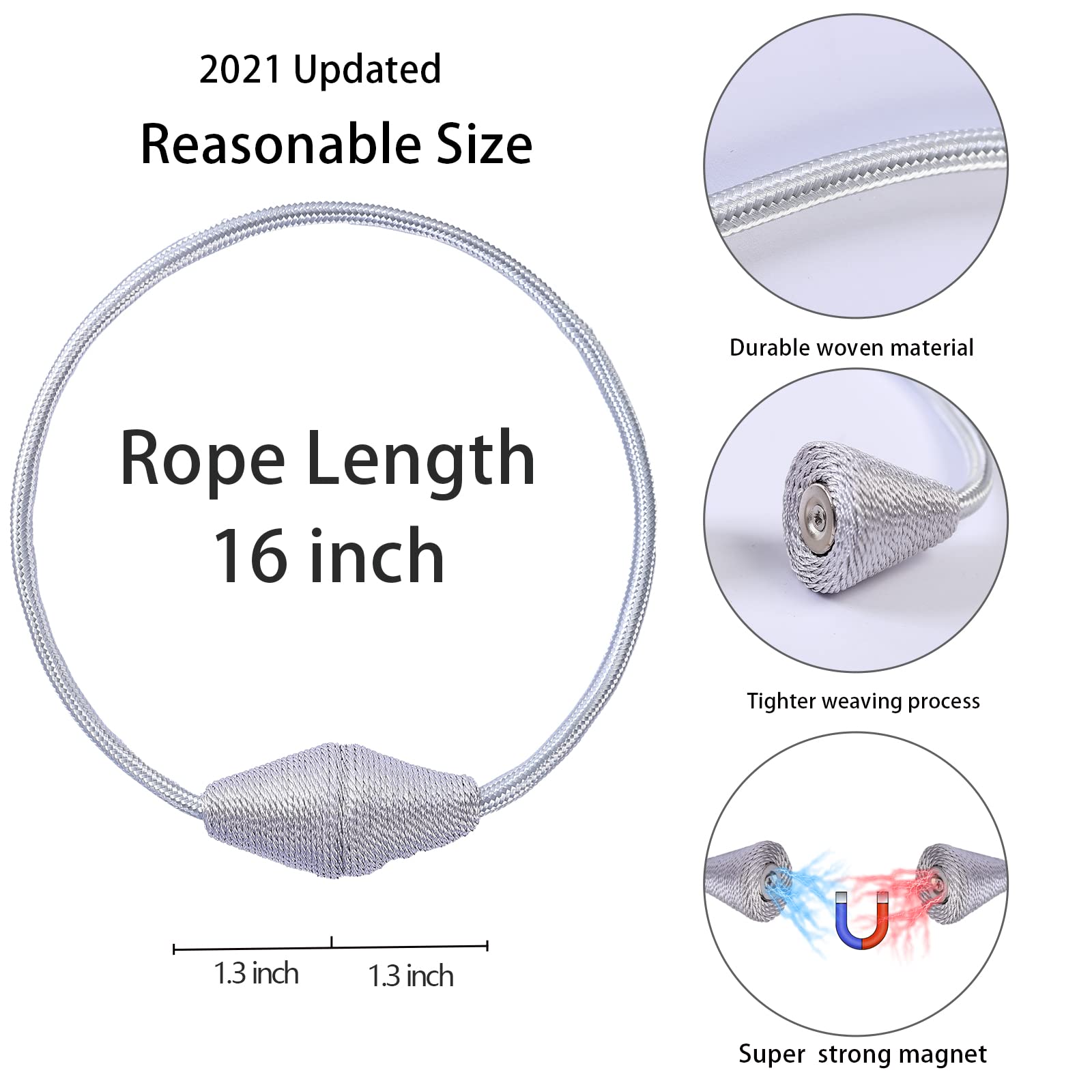 2 PCS Magnetic Curtain Tiebacks (2 Count)
