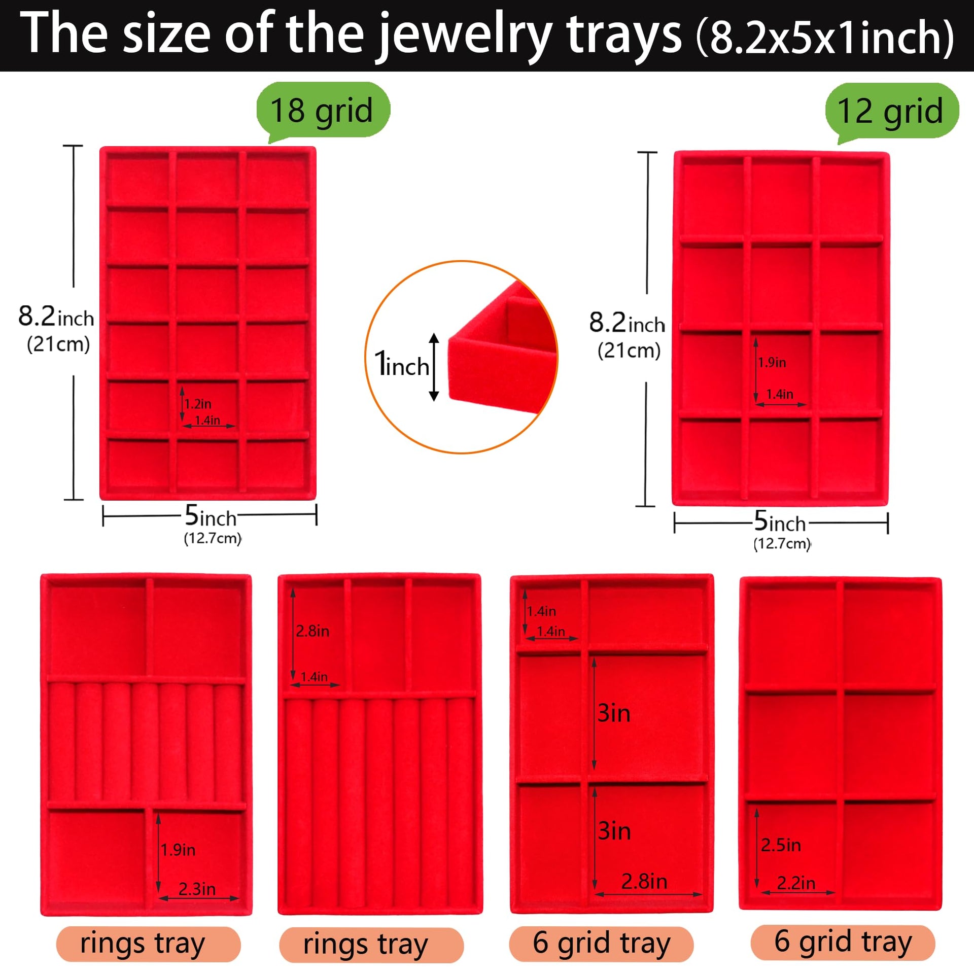 Earring Organizer Stackable Jewelry Storage Box Jewelry Drawer Organizer Removable Display Tray Organizer for Necklace Earring Ring (8 Count)