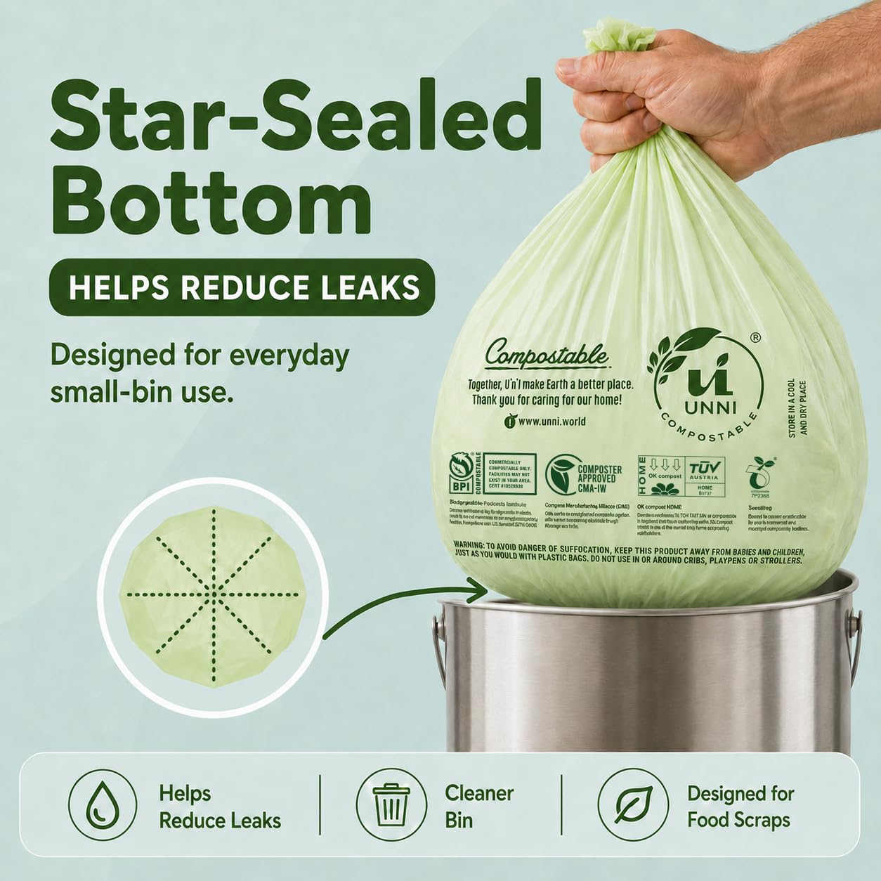 3 Gallon Compost Bags for Countertop Bin (200 Count)