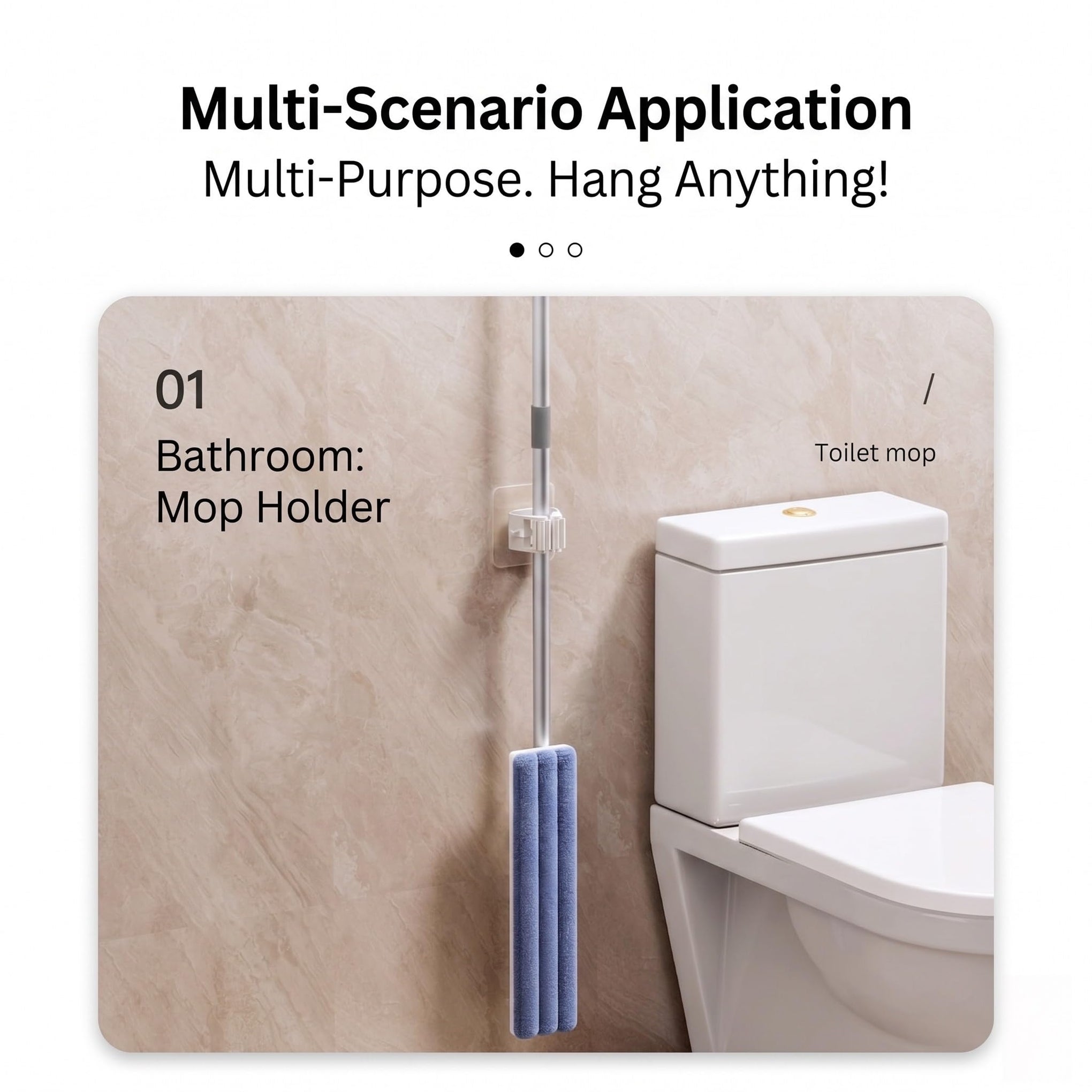 Broom Holder Wall Mount No Drilling