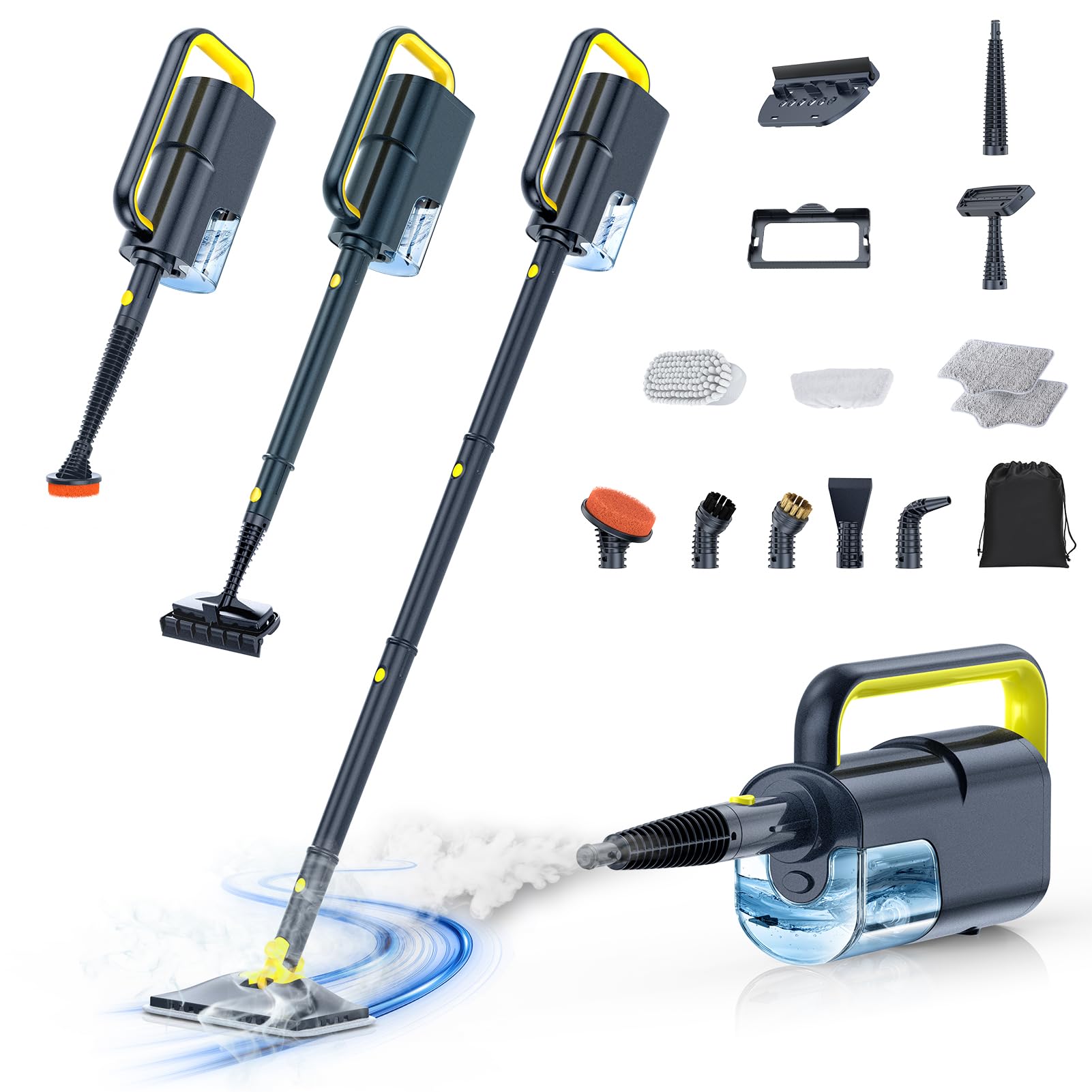 10-in-1 Steam Mop, Detachable Handheld Steam Cleaner for Multi-Surface