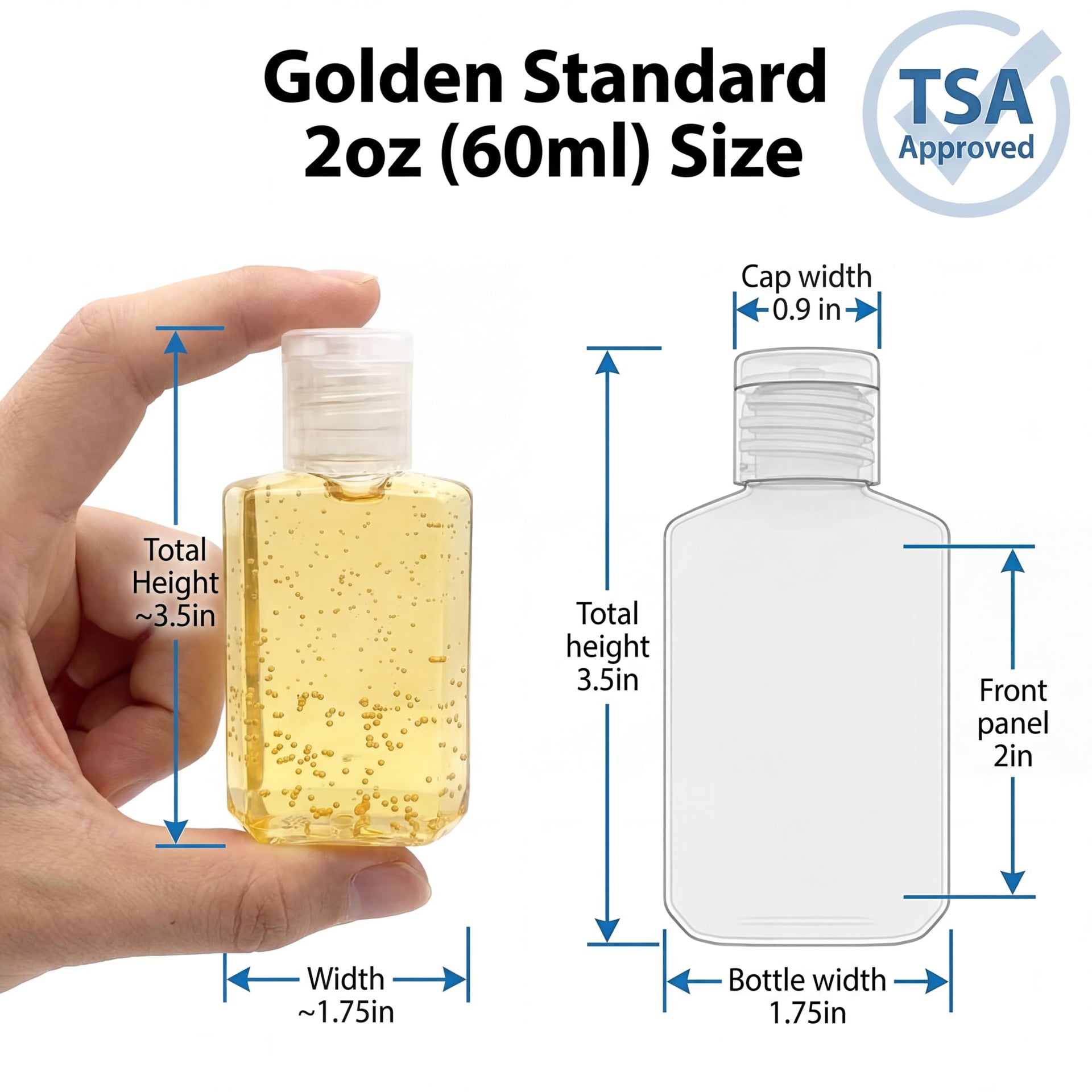50 Pack 2oz Empty Refillable Travel Size Bottles with Flip Cap (50 Count)