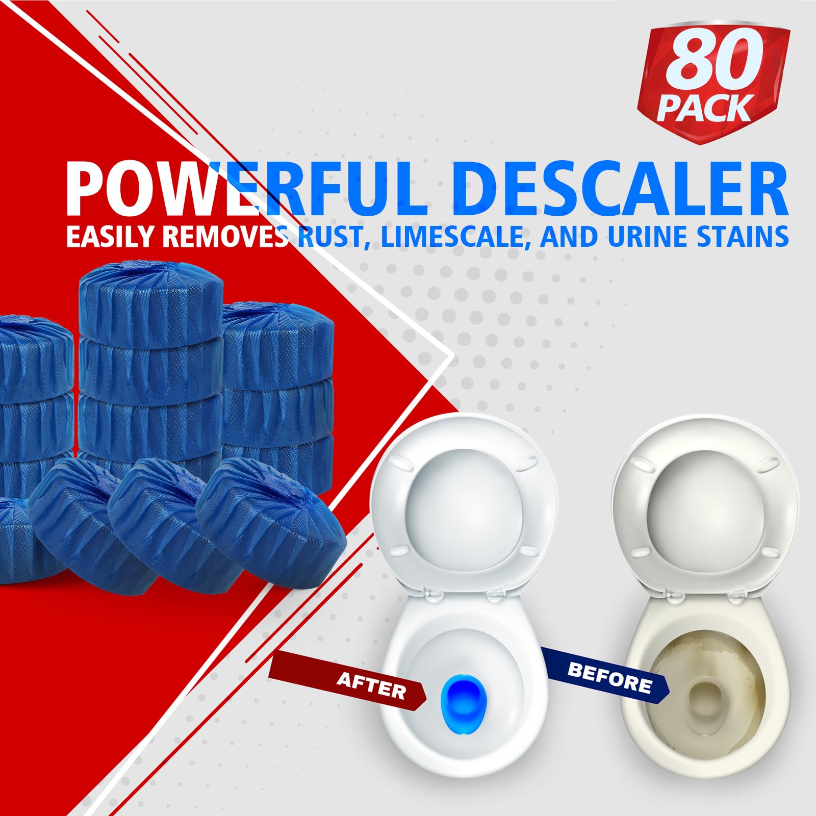 80 Pack Toilet Bowl Cleaner Tablets (80 Count)