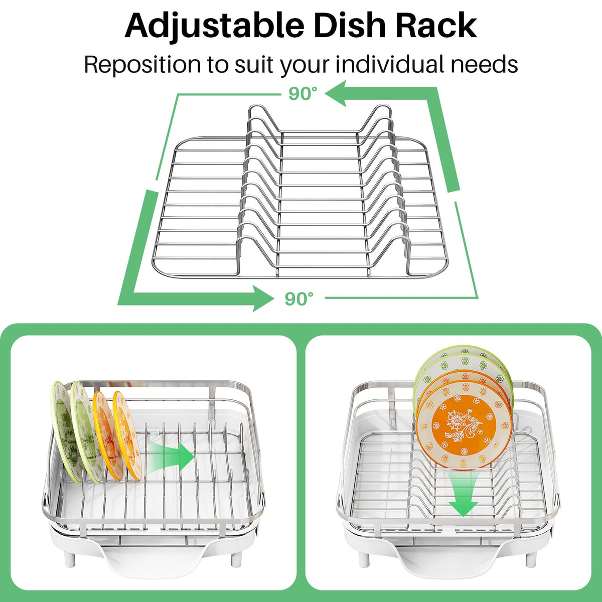 Expandable Dish Drying Rack for Small Kitchen Counter
