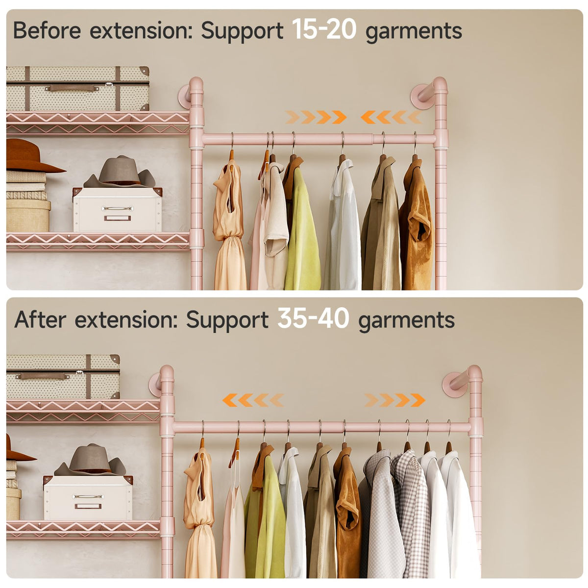 H3 Expandable Wall Mounted Closet System