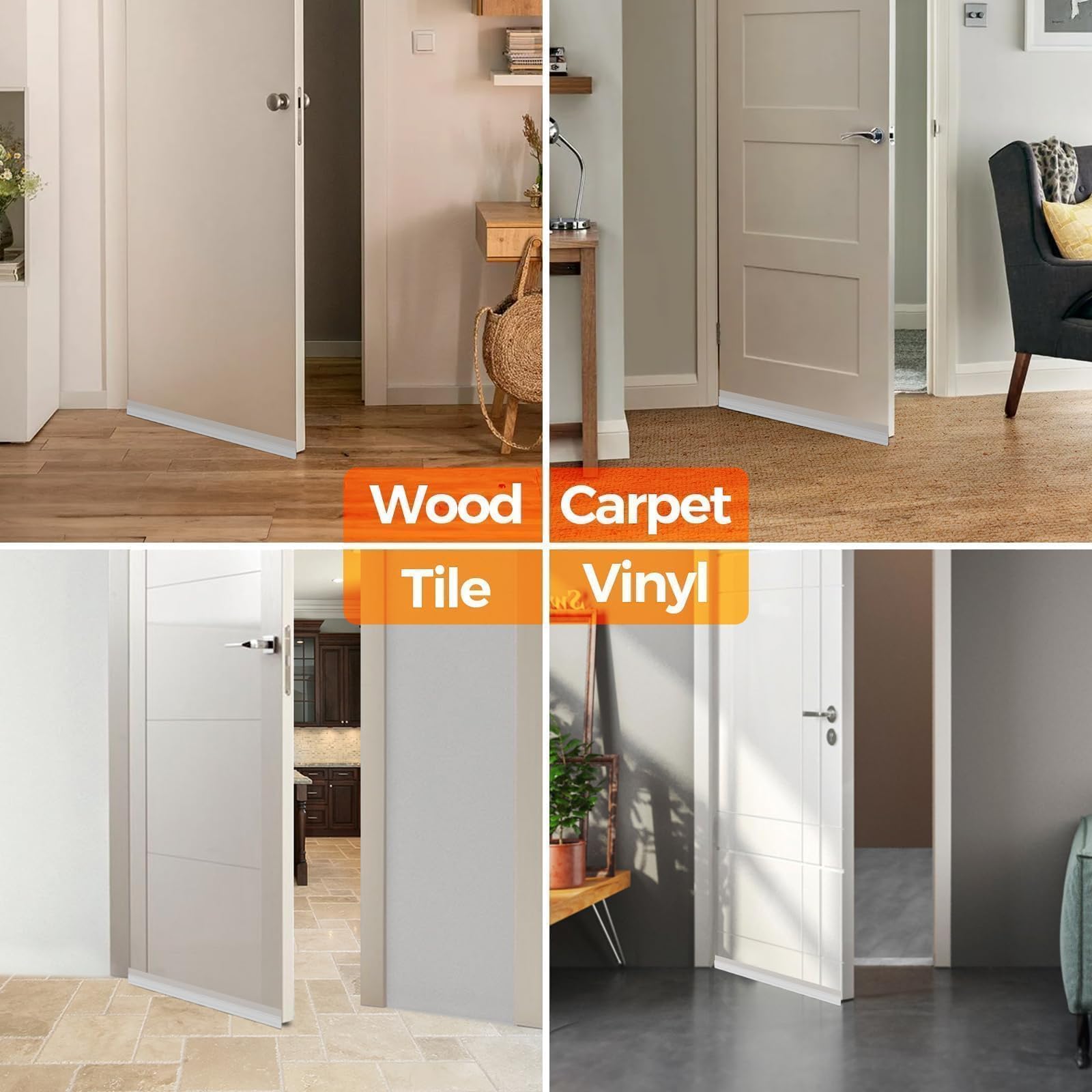 Weather Stripping 41 inch Under Door Draft Blocker Door Seal