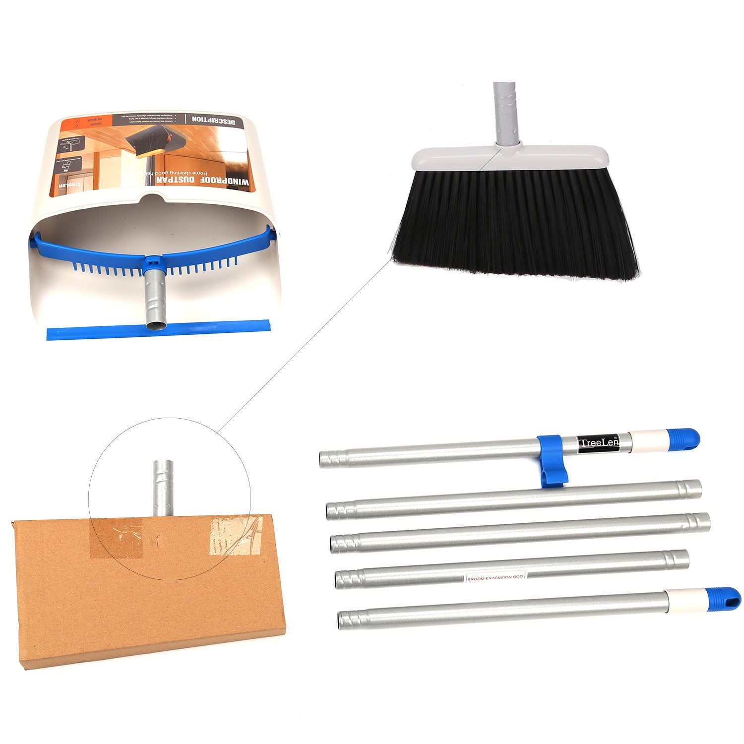 Long Handle Broom and Dustpan Set