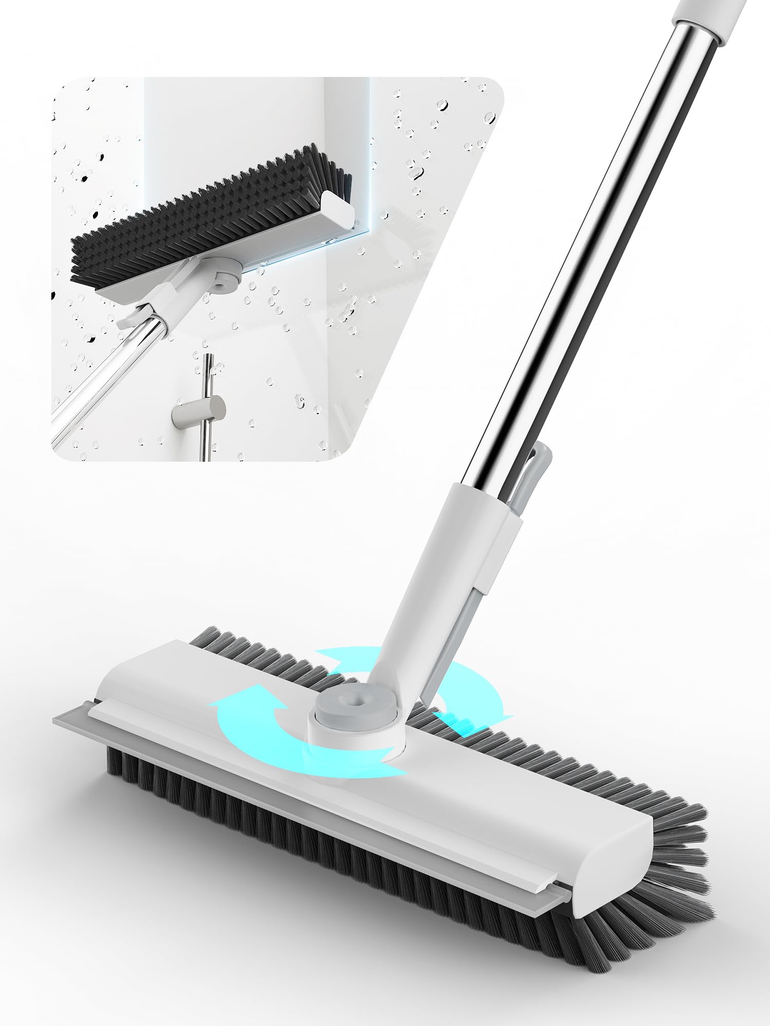 3 in 1 Floor Scrub Brush with Long Handle