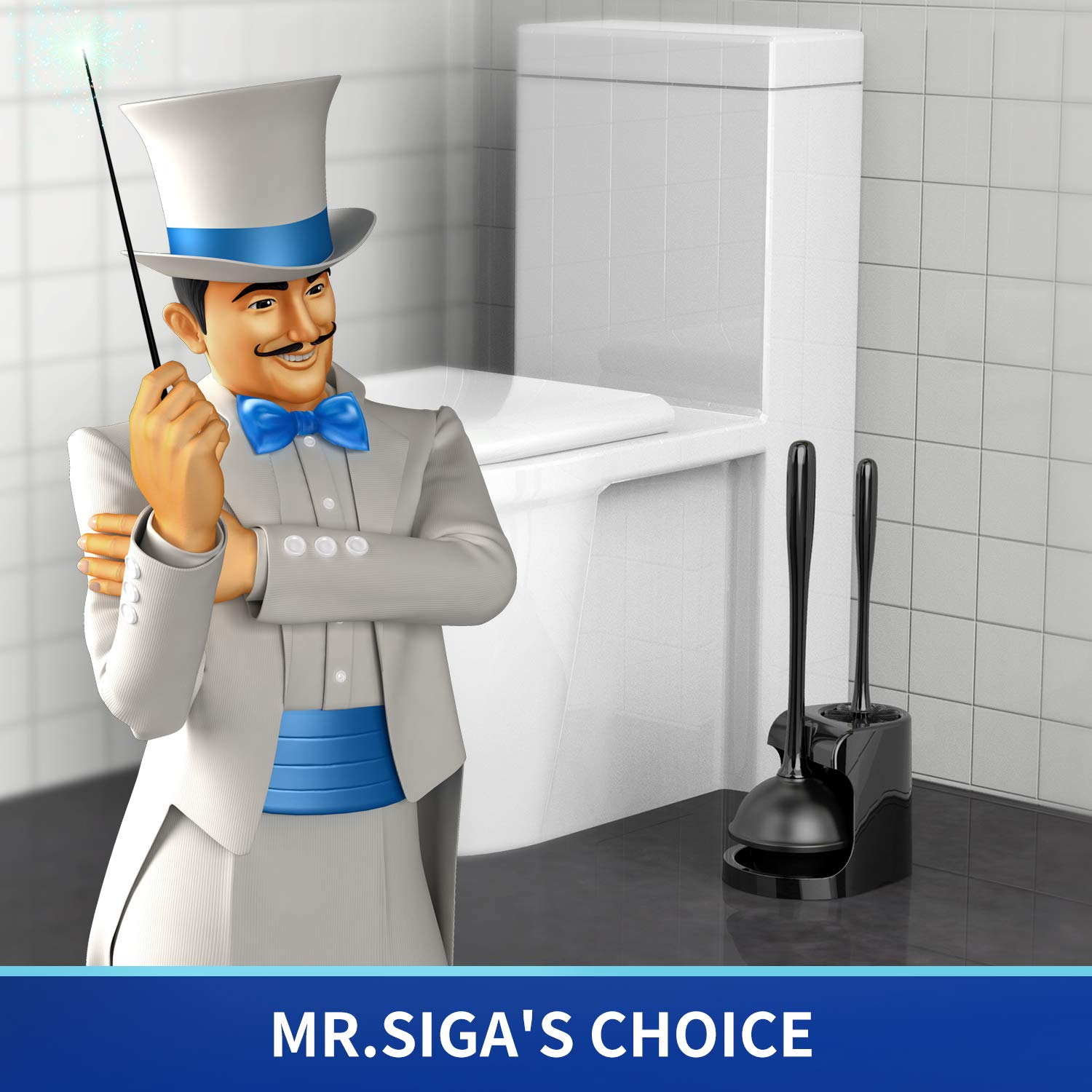 Toilet Plunger and Brush Combo for Toilet Cleaning (2 Count)