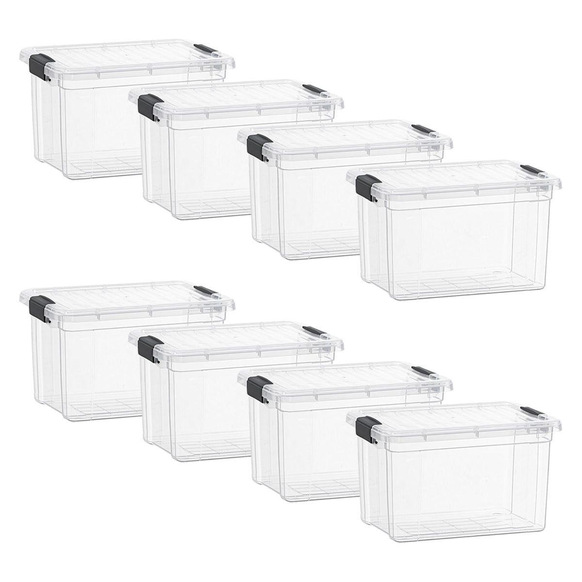 49 Quart Clear Plastic Storage Boxes with Lids (8 Count)