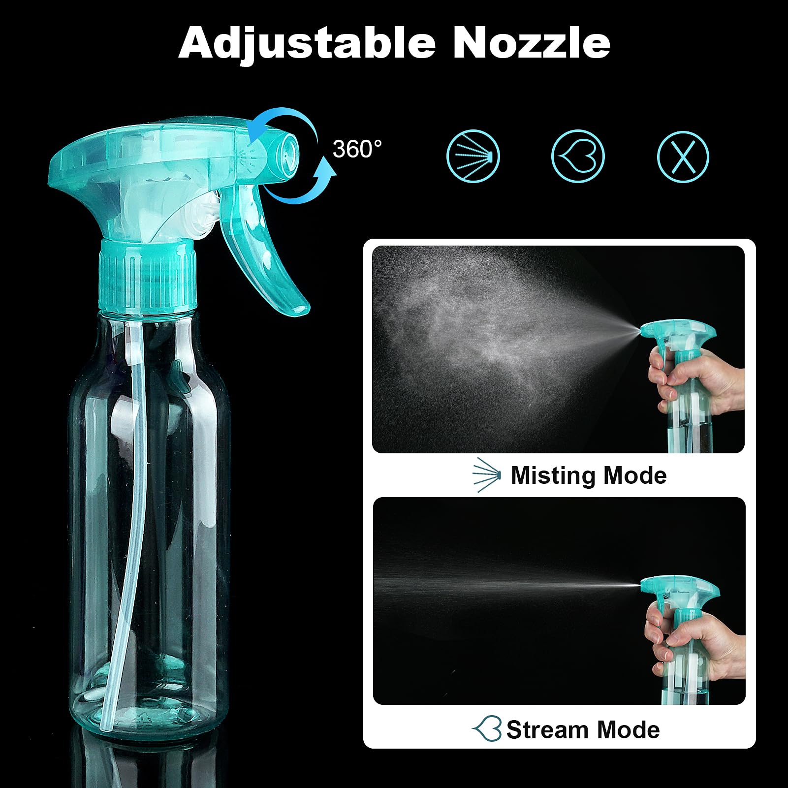 Plastic Spray Bottles 8.8oz (2 Count)