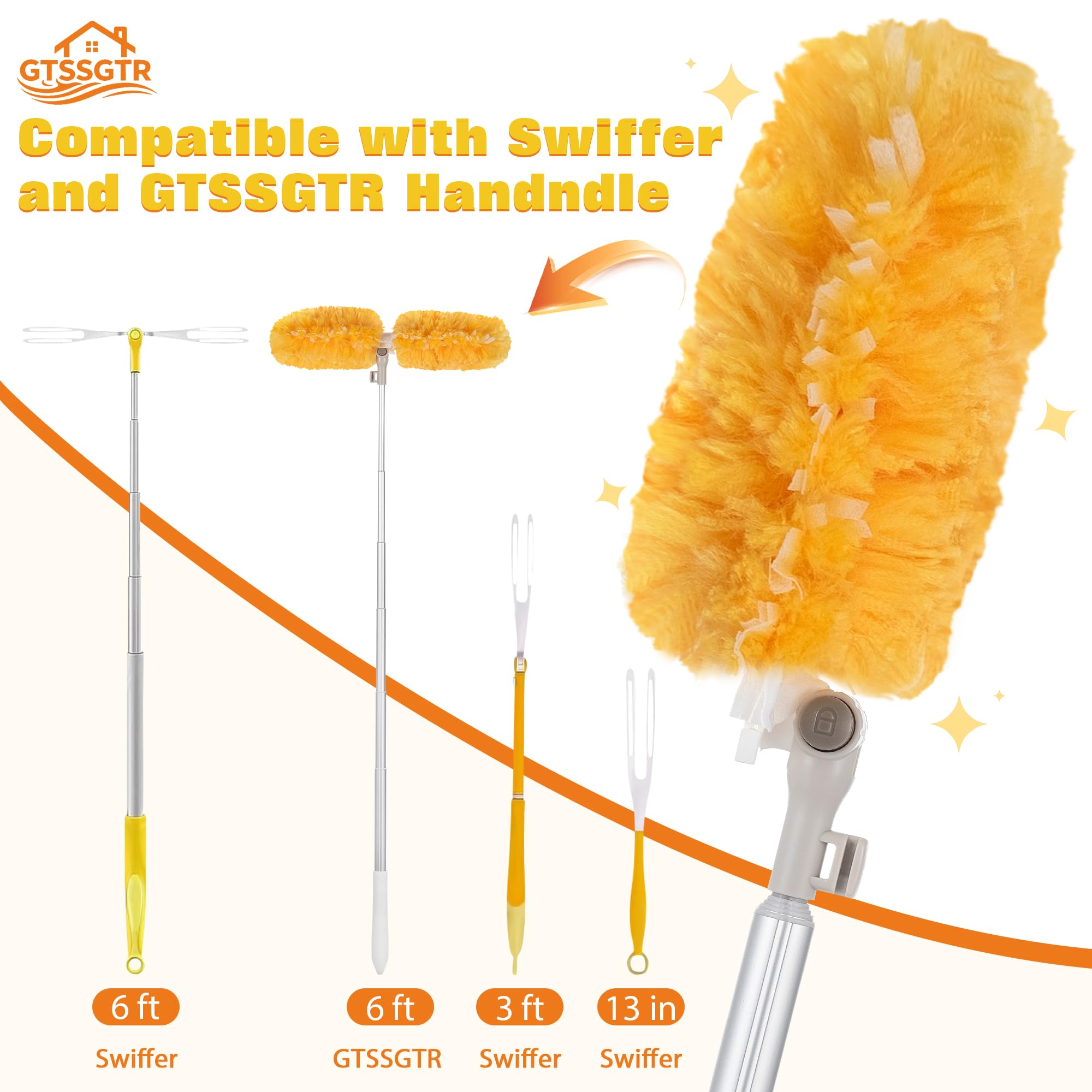 6 ft Extendable Duster Handle with 20 Pcs