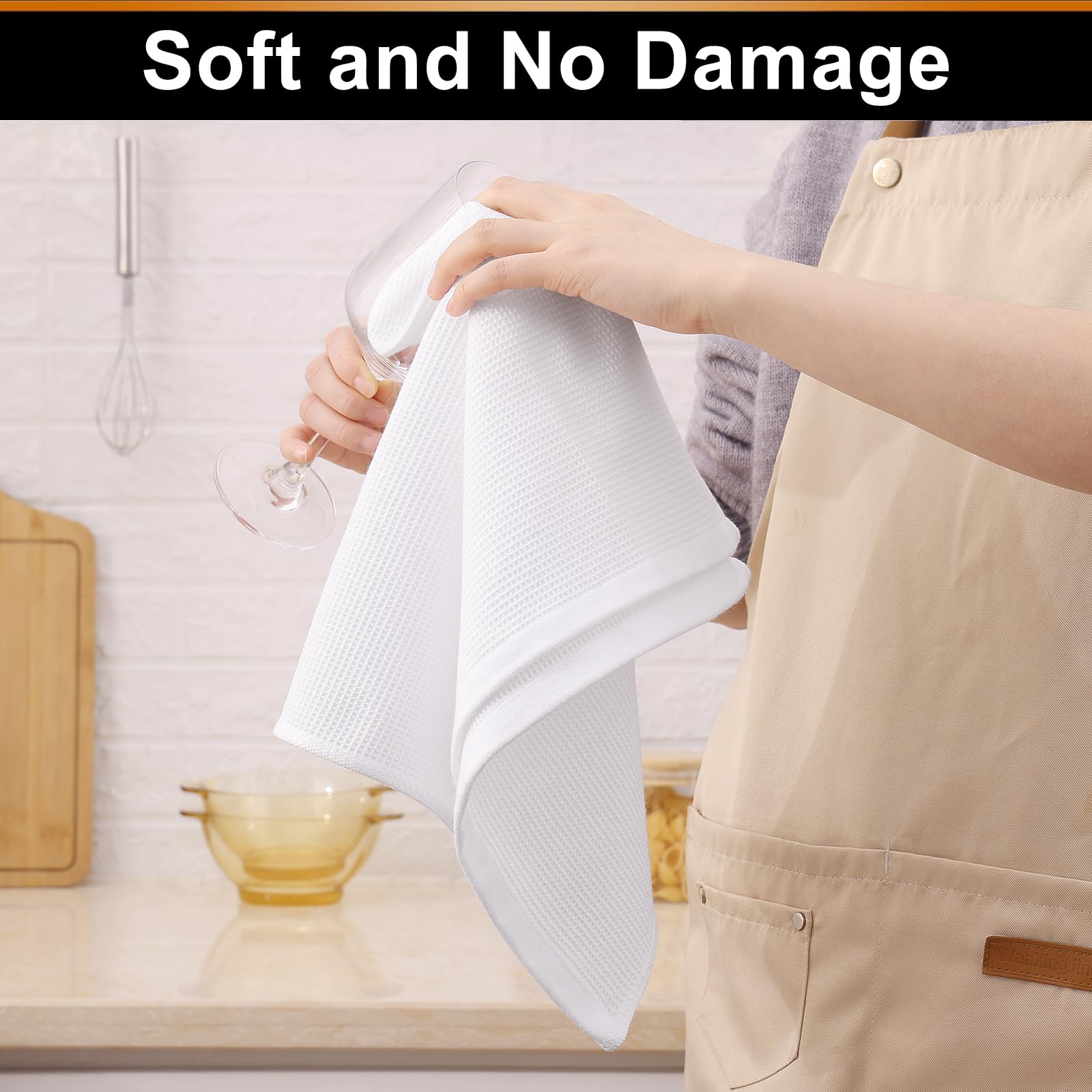 100% Cotton Waffle Weave Kitchen Towels (4 Count)