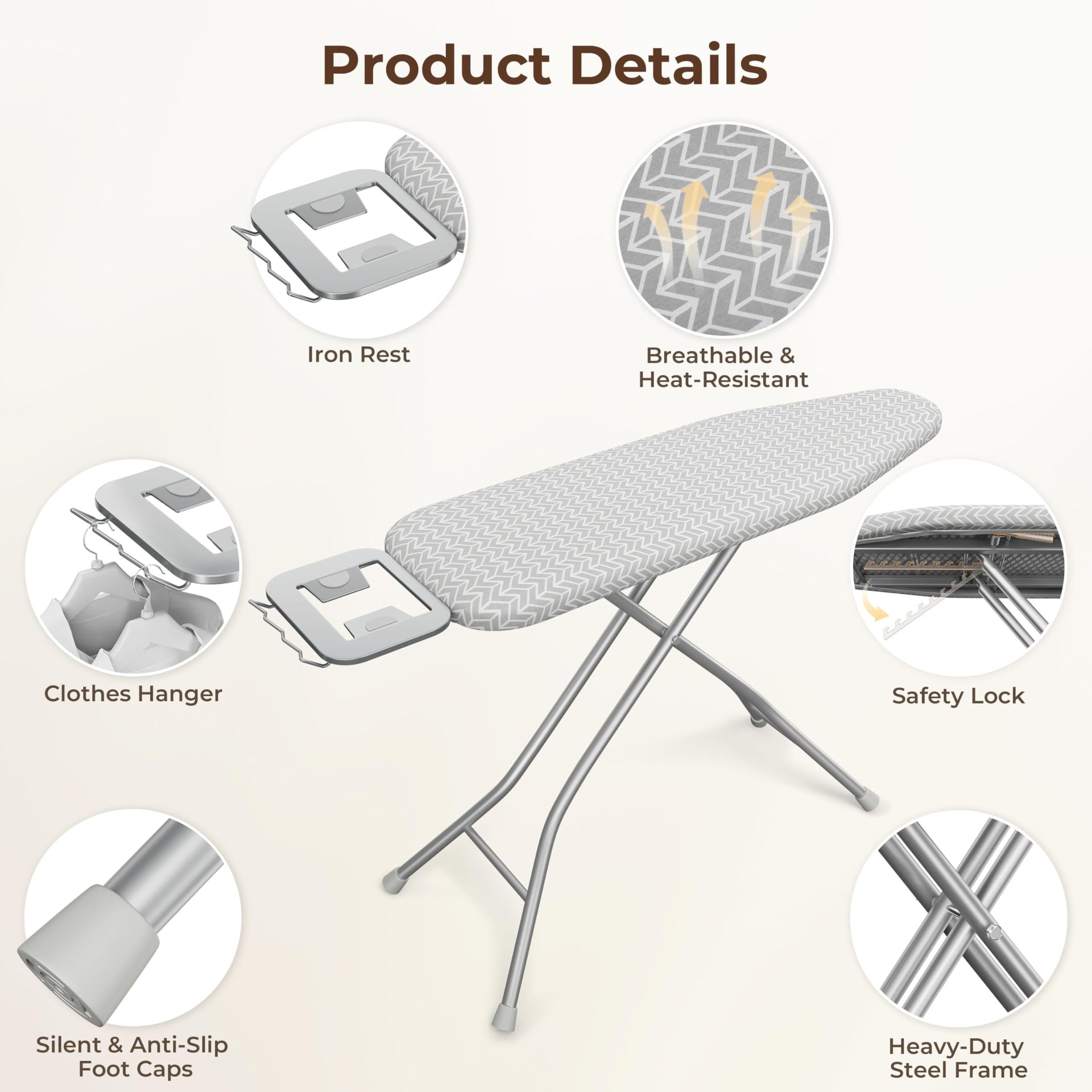 Ironing Board 43"x14" with Iron Rest