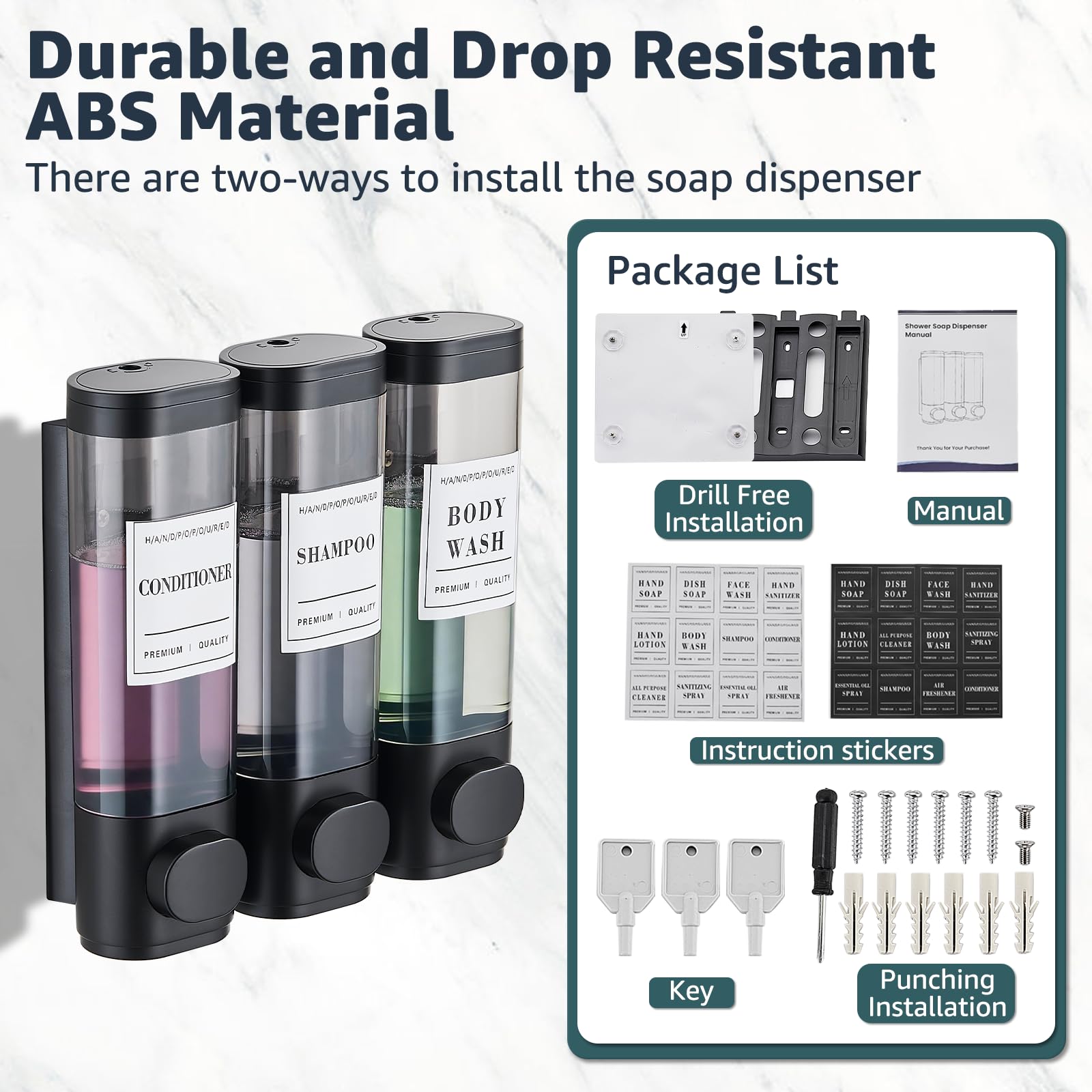 Shampoo and Conditioner Dispenser