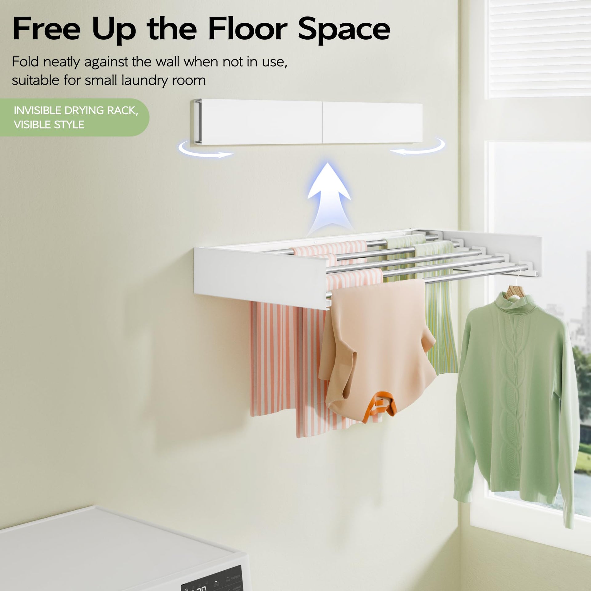 Wall Mounted Clothes Drying Rack 32