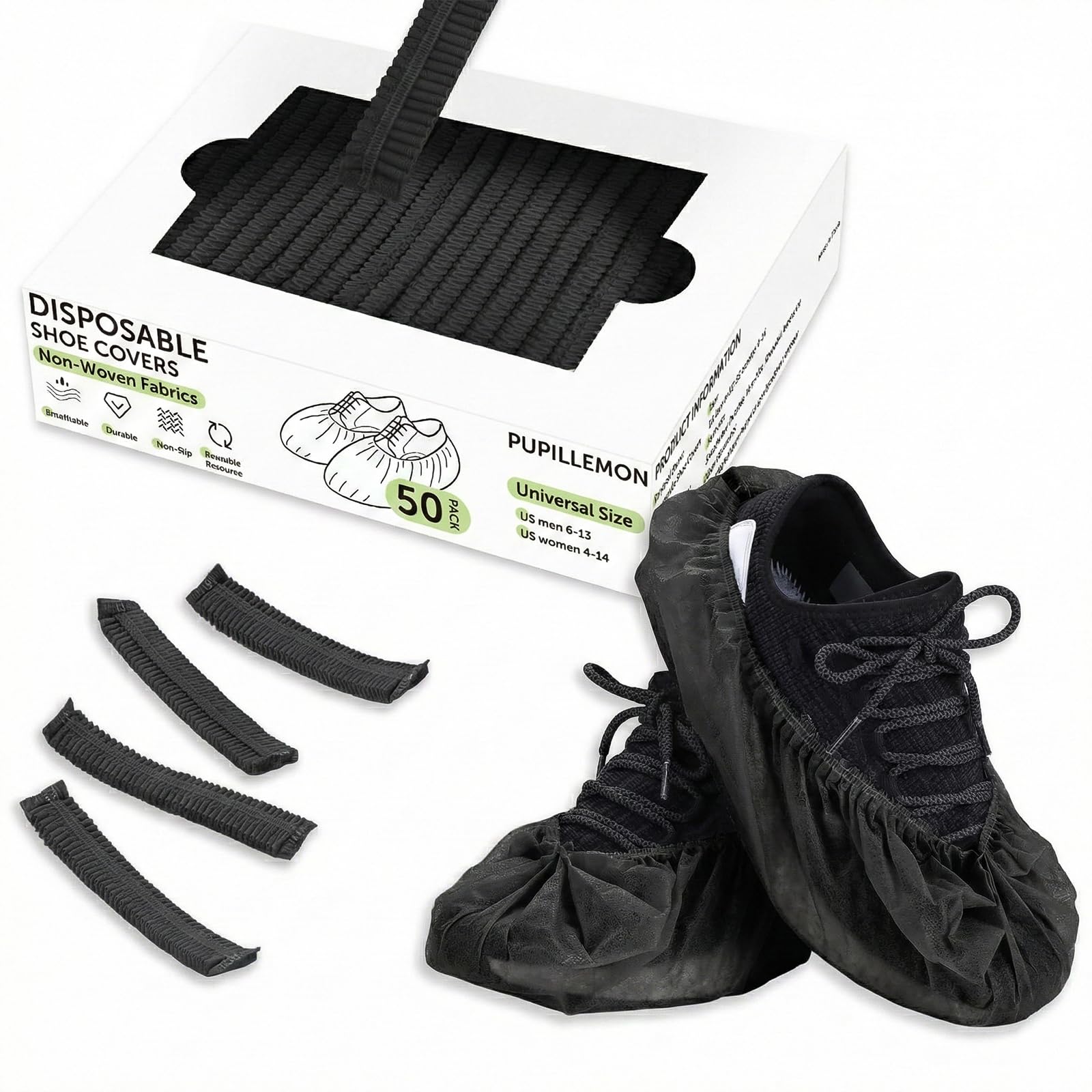 50/100/200 Pack Non-Woven Shoe Covers Disposable for Indoors