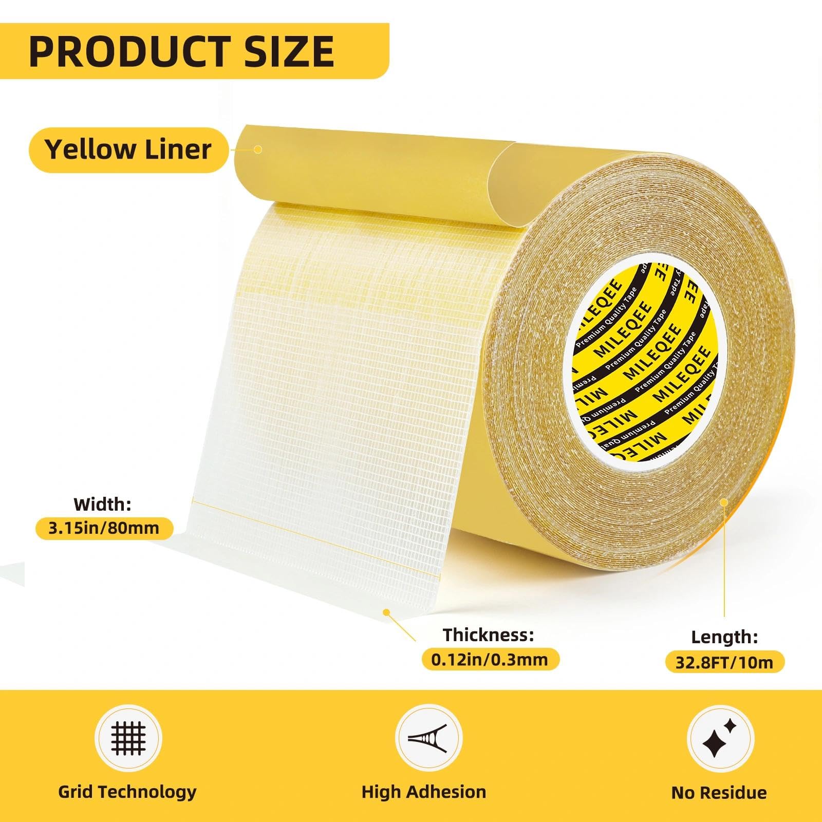 High Adhesive Double Sided Tape Heavy Duty (3 Count)