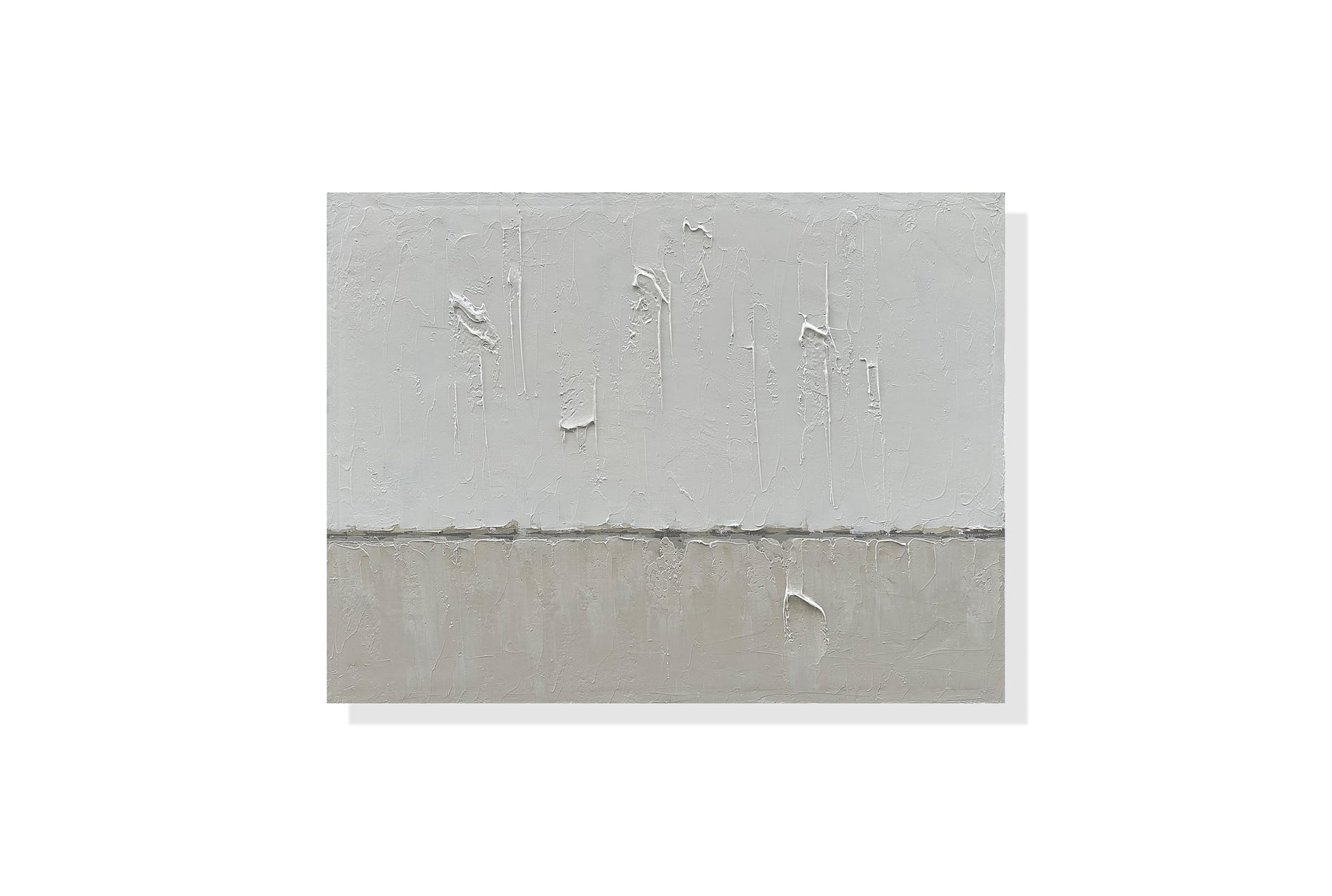 Art Hand painted minimalist style oil painting in gray and white