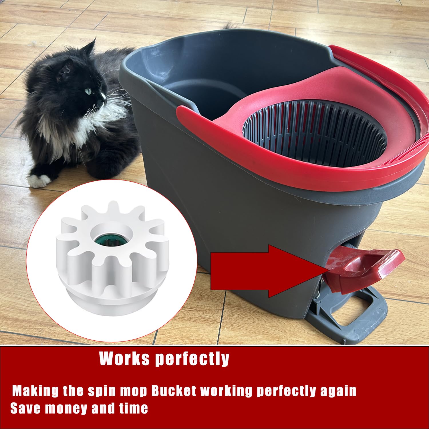 YWSH 6 Pack Spin Mop Bucket Gear Compatible with Ocedar Vilida Easy Mop Pedal Broom Bearing Gears Repair One Way Clutch Bearing Bucket Gear Sprockets Mop Gear for Spin Mop Bucket (6 Count)