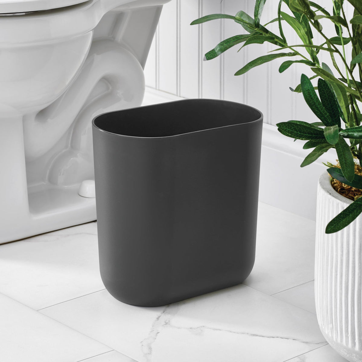 Small Slim Plastic Bathroom Trash Can