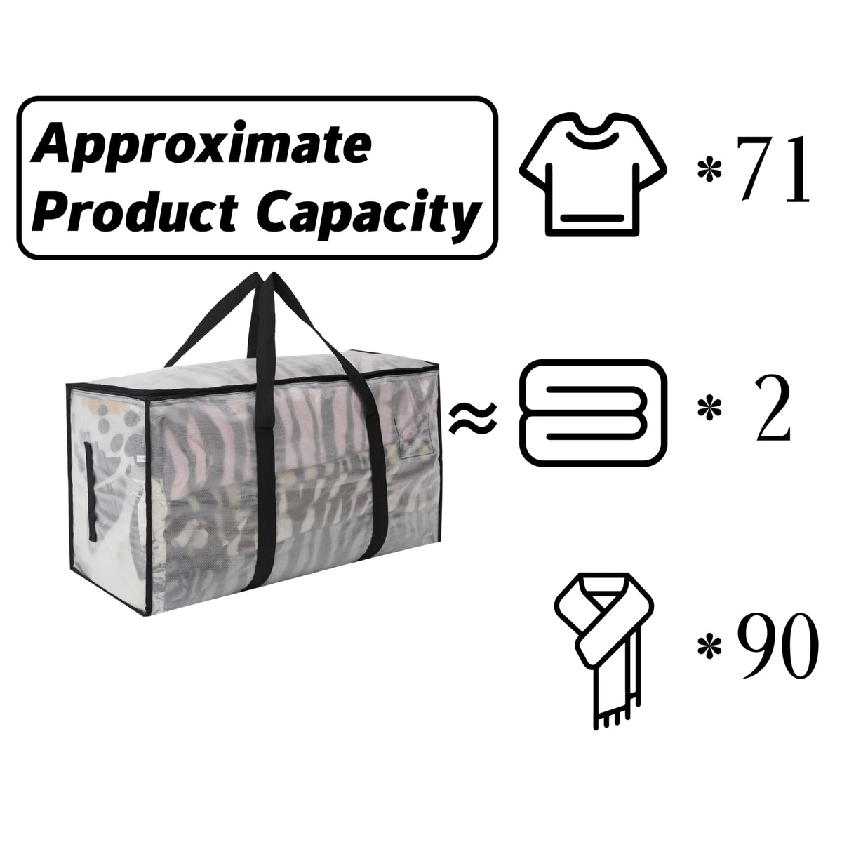 6 Pack Extra Large Clear Moving Bags with Zippers (6 Count)