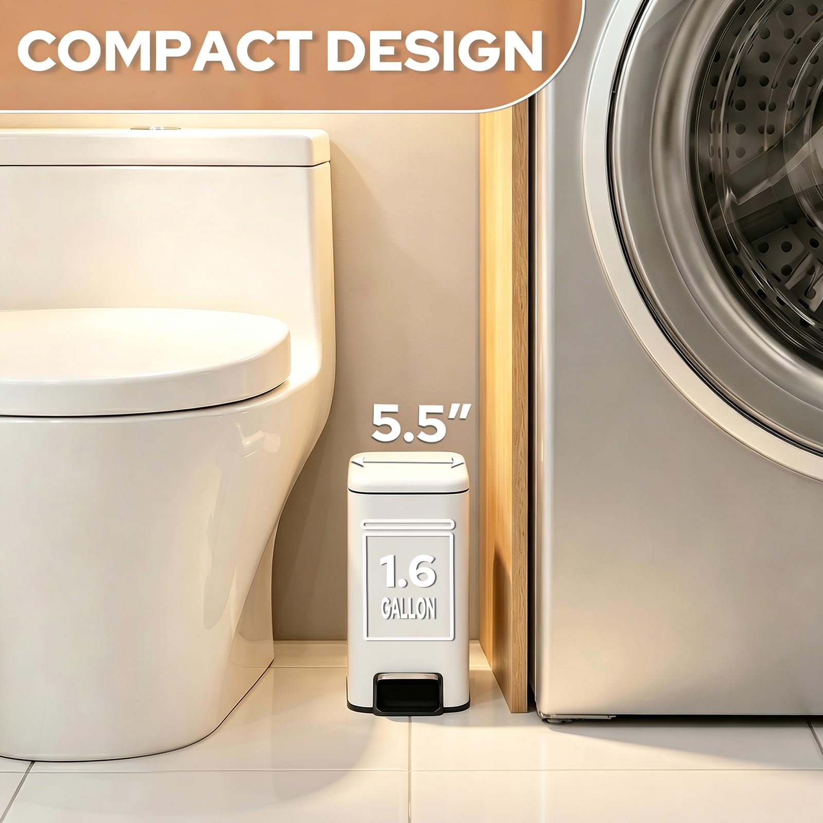 Small Bathroom Trash Can w