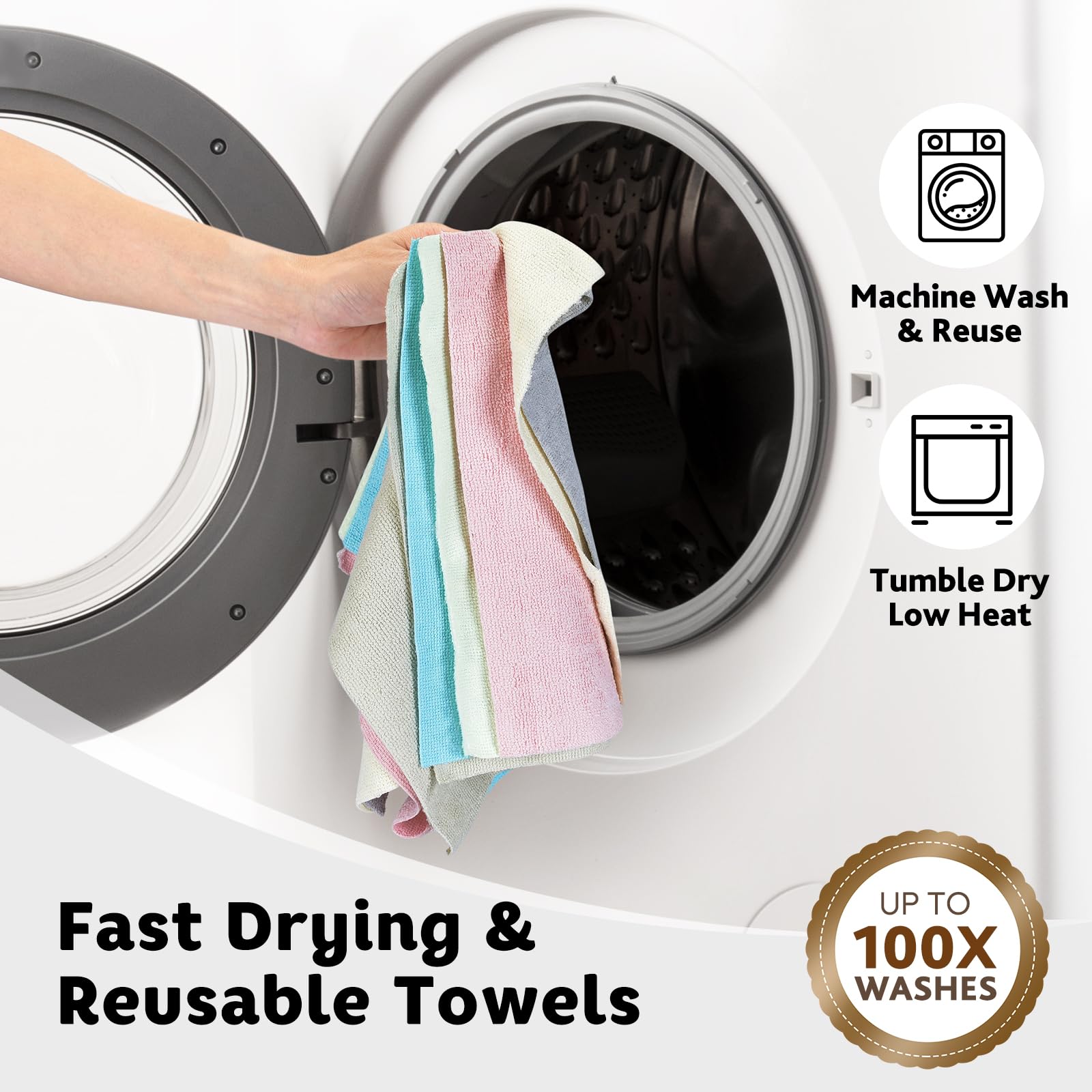 Matthew Microfiber Cleaning Cloth Roll 72Pack (72 Count)