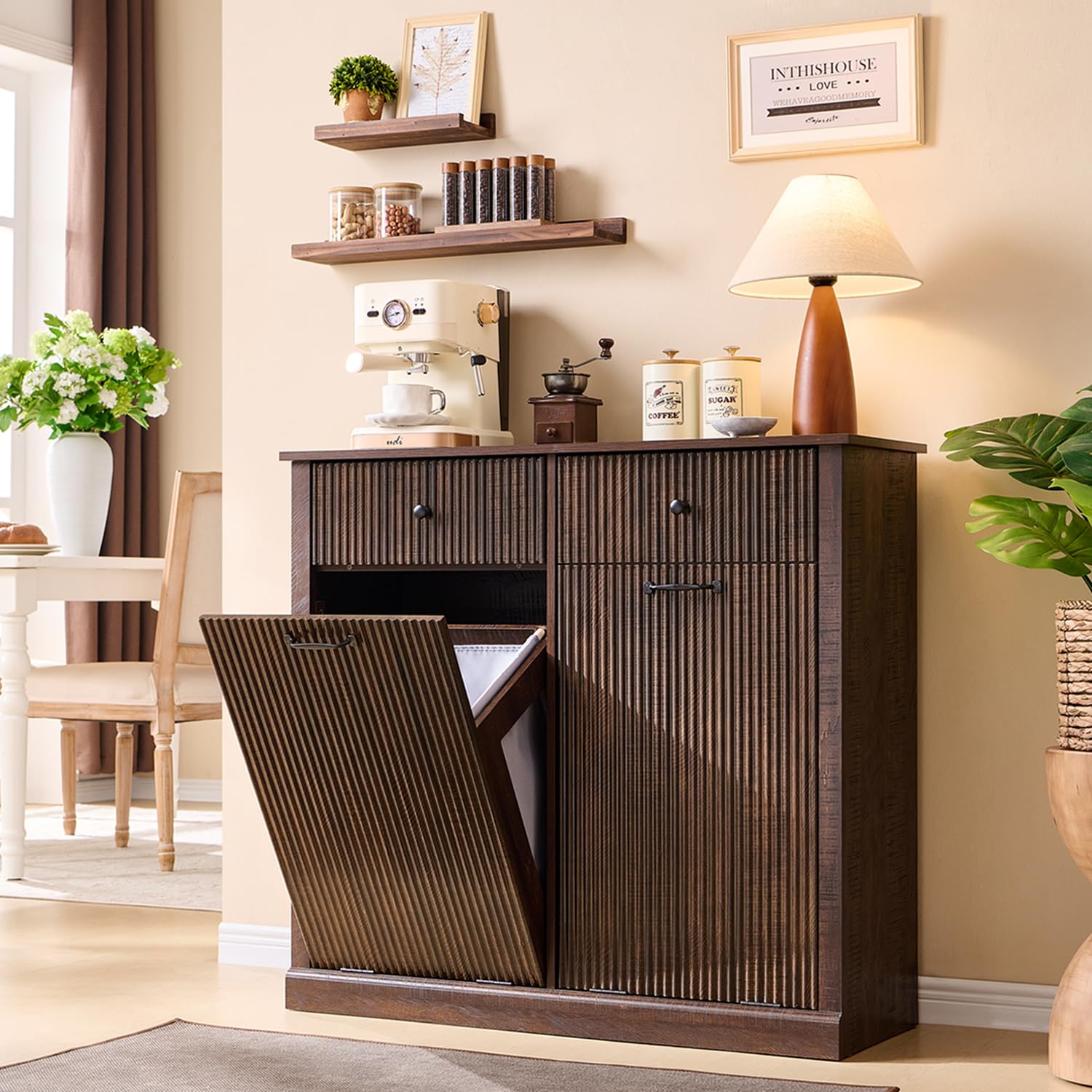 Double Tilt Out Trash Cabinet