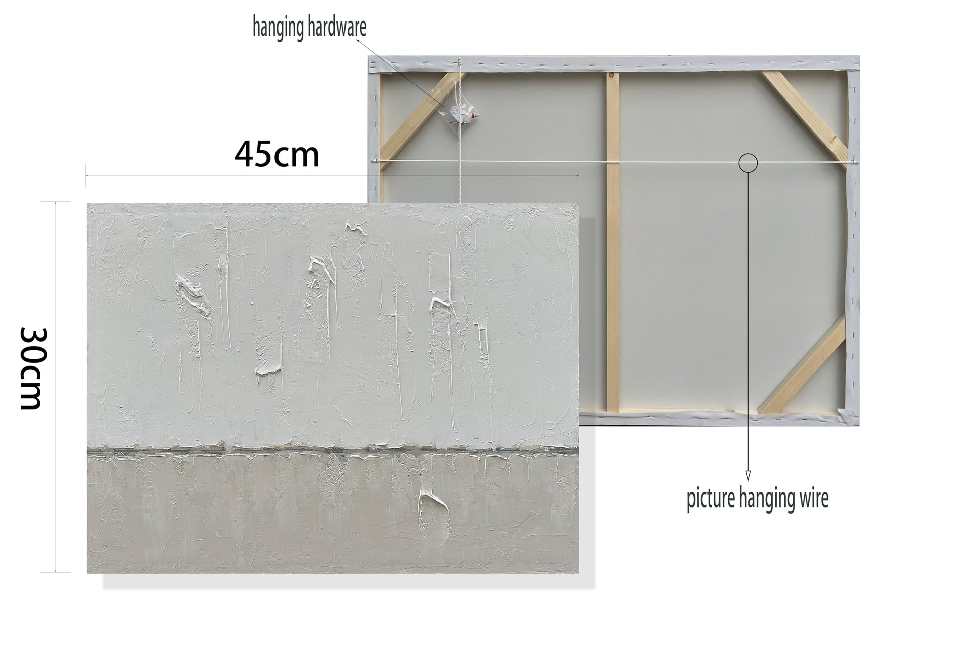 Art Hand painted minimalist style oil painting in gray and white