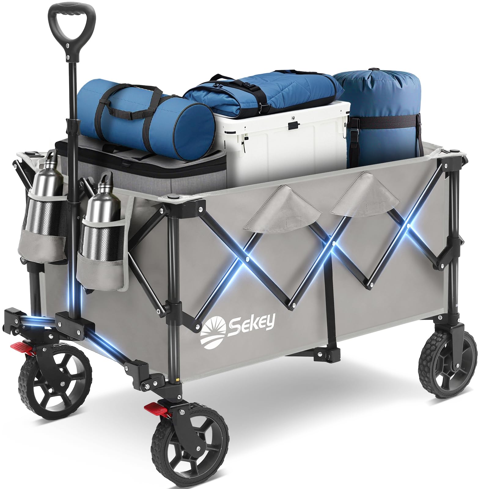 Collapsible Foldable Wagon with 300lbs Weight Capacity