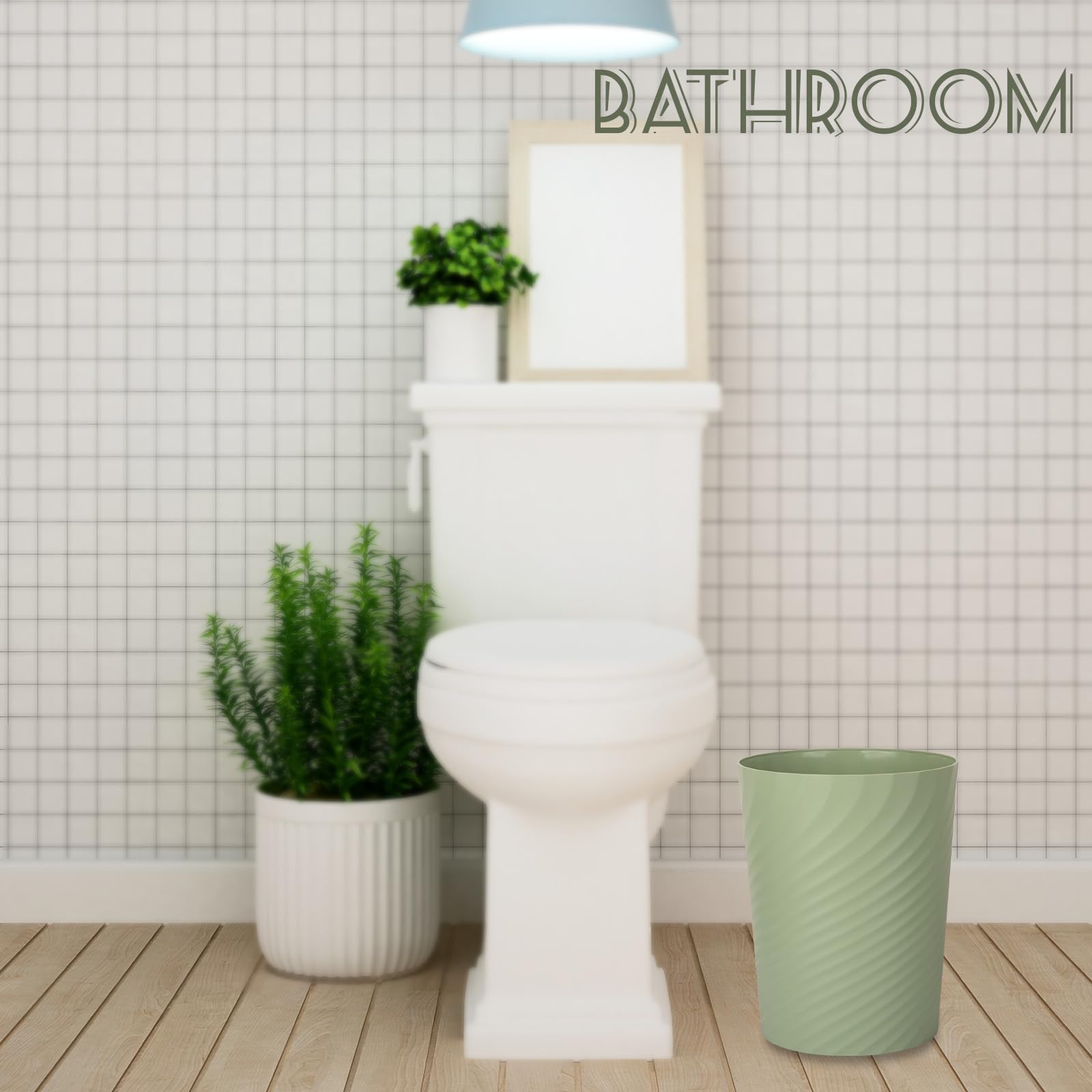 Plastic Small Bathroom Trash Can Wastebasket Garbage Can