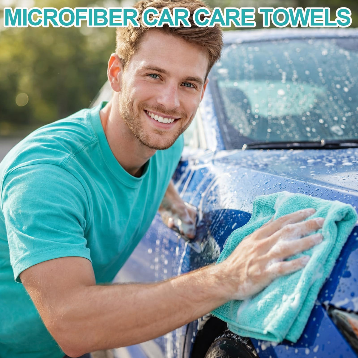 Cleaning Cloths for Cars 16 x 16 Inch Ultra Absorbent Towels Drying Microfiber Reusable Cleaning Supplies House Kitchen Window Microfiber Towel (60 Count)