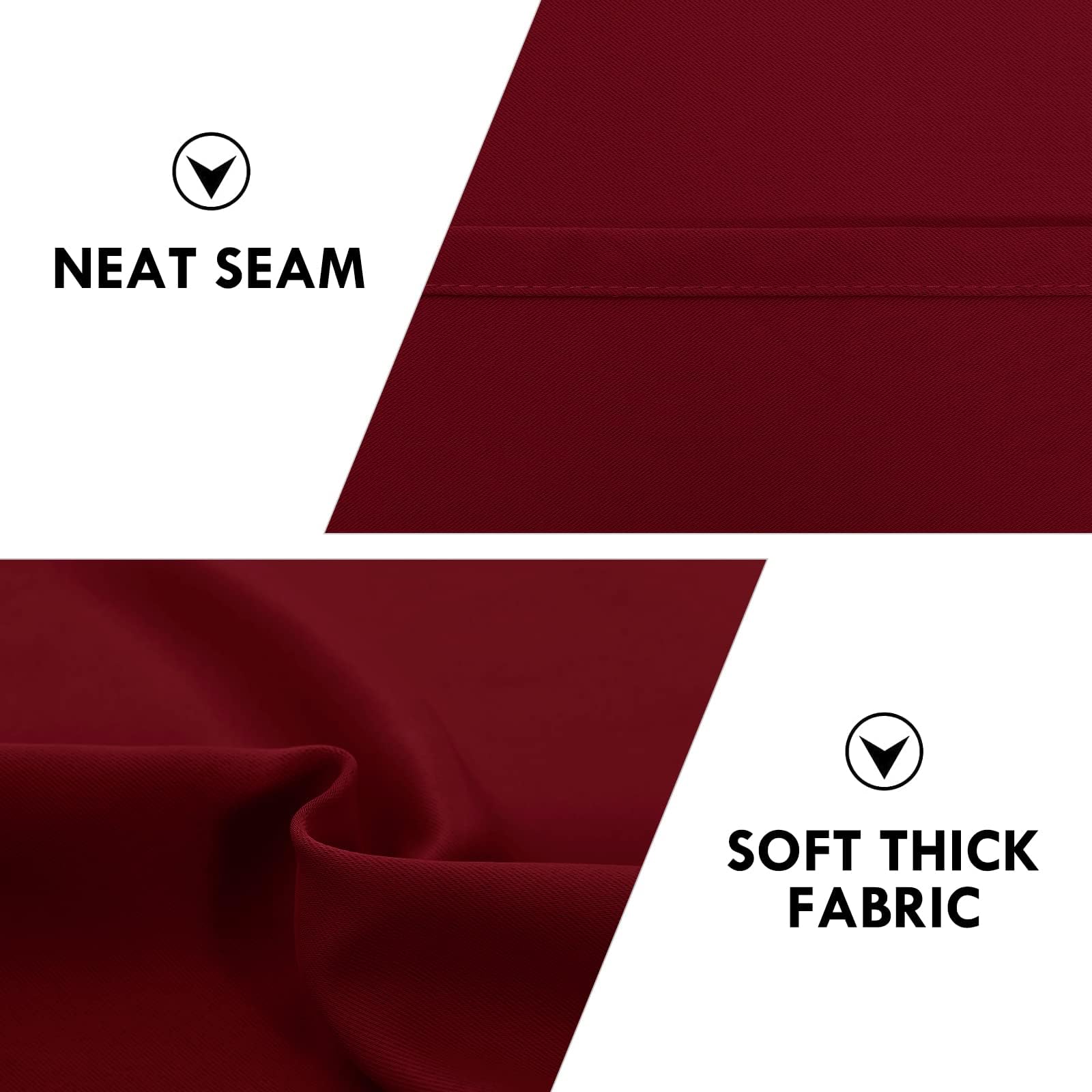 Short Blackout Curtains 52 x 36 Inch Long for Kitchen RV Bunk Burgundy