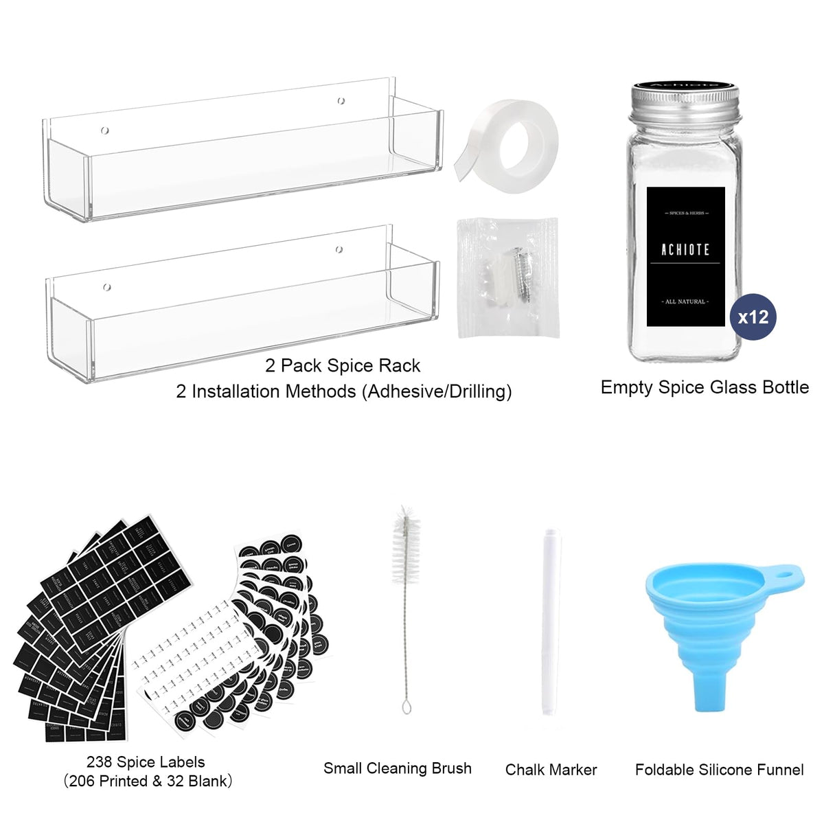 2 Pack Clear Acrylic Self