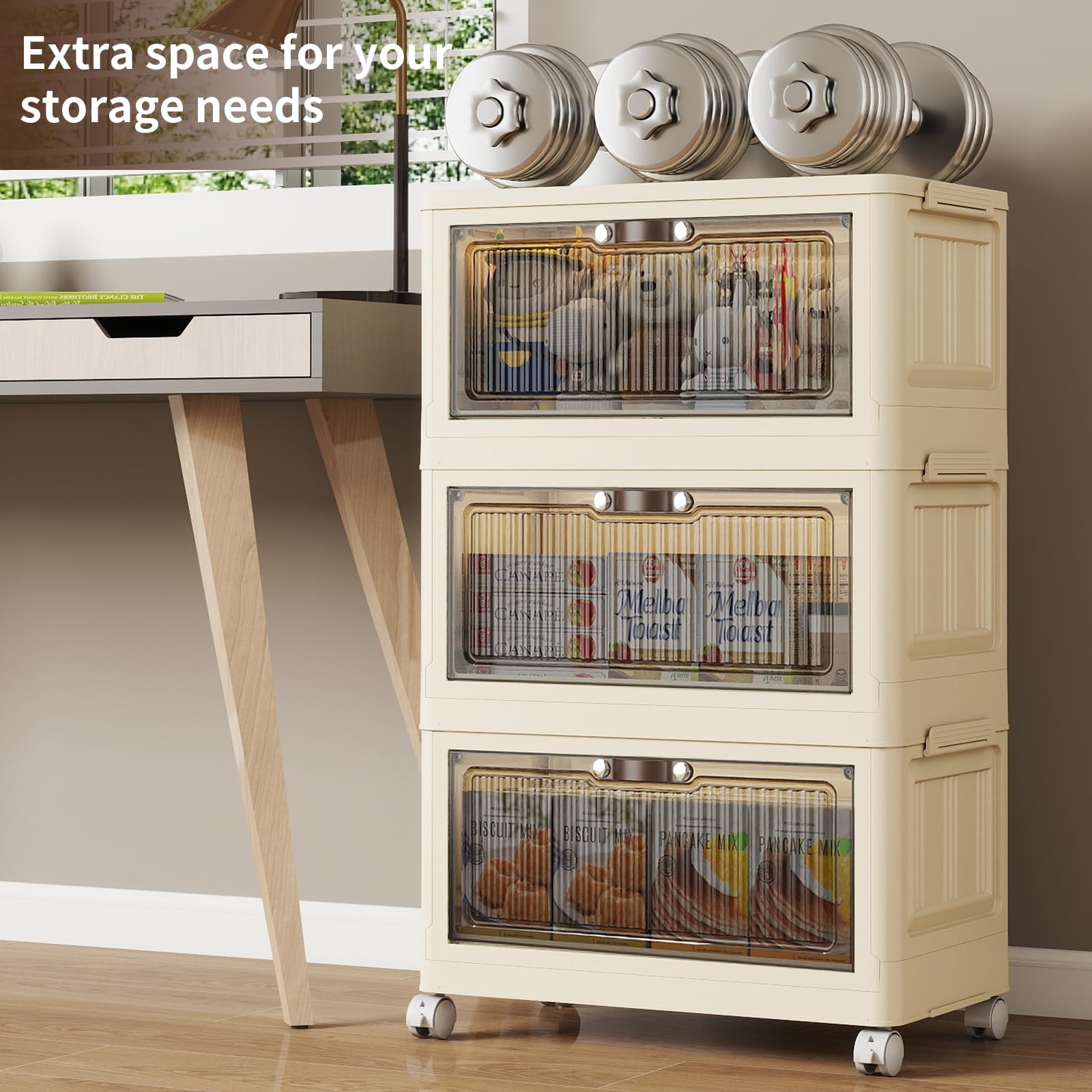 3 Tier Stackable Storage Bins with Lids (3 Count)