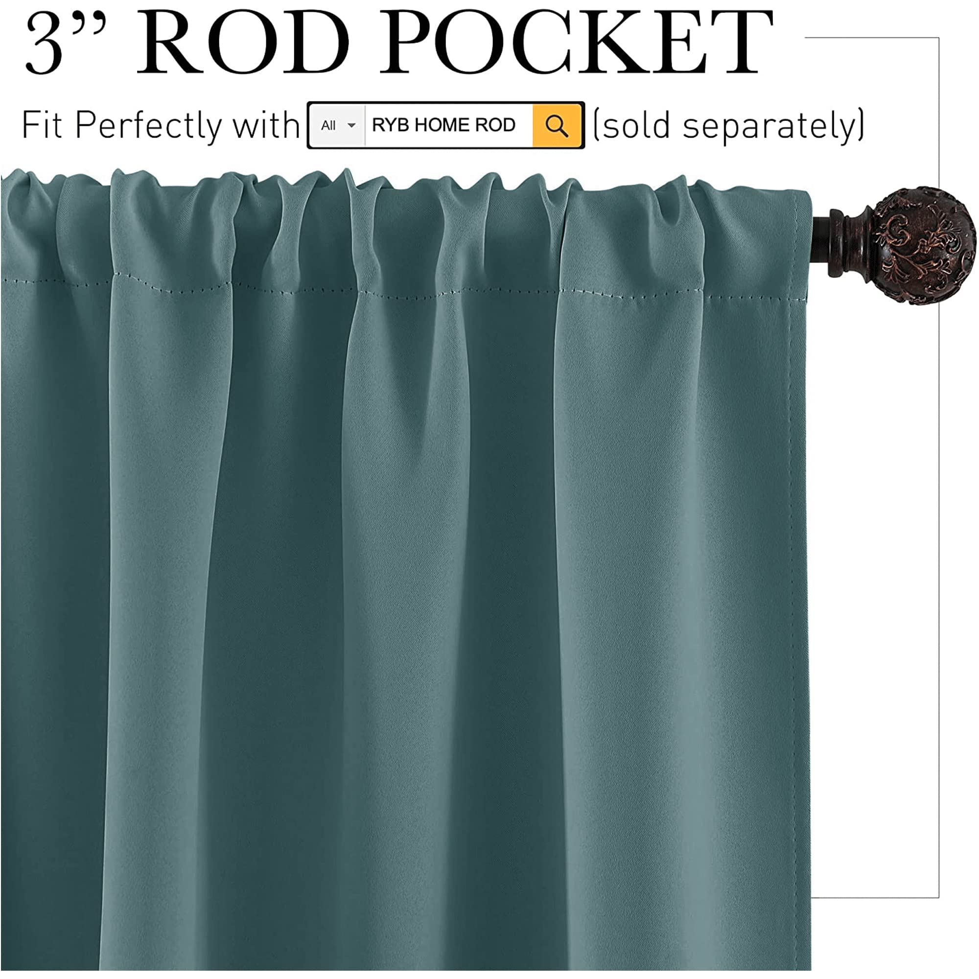 Bathroom Curtains Room Darkening Privacy Small Window Curtains for Bedroom Kitchen Basement RV Camper (2 Count)