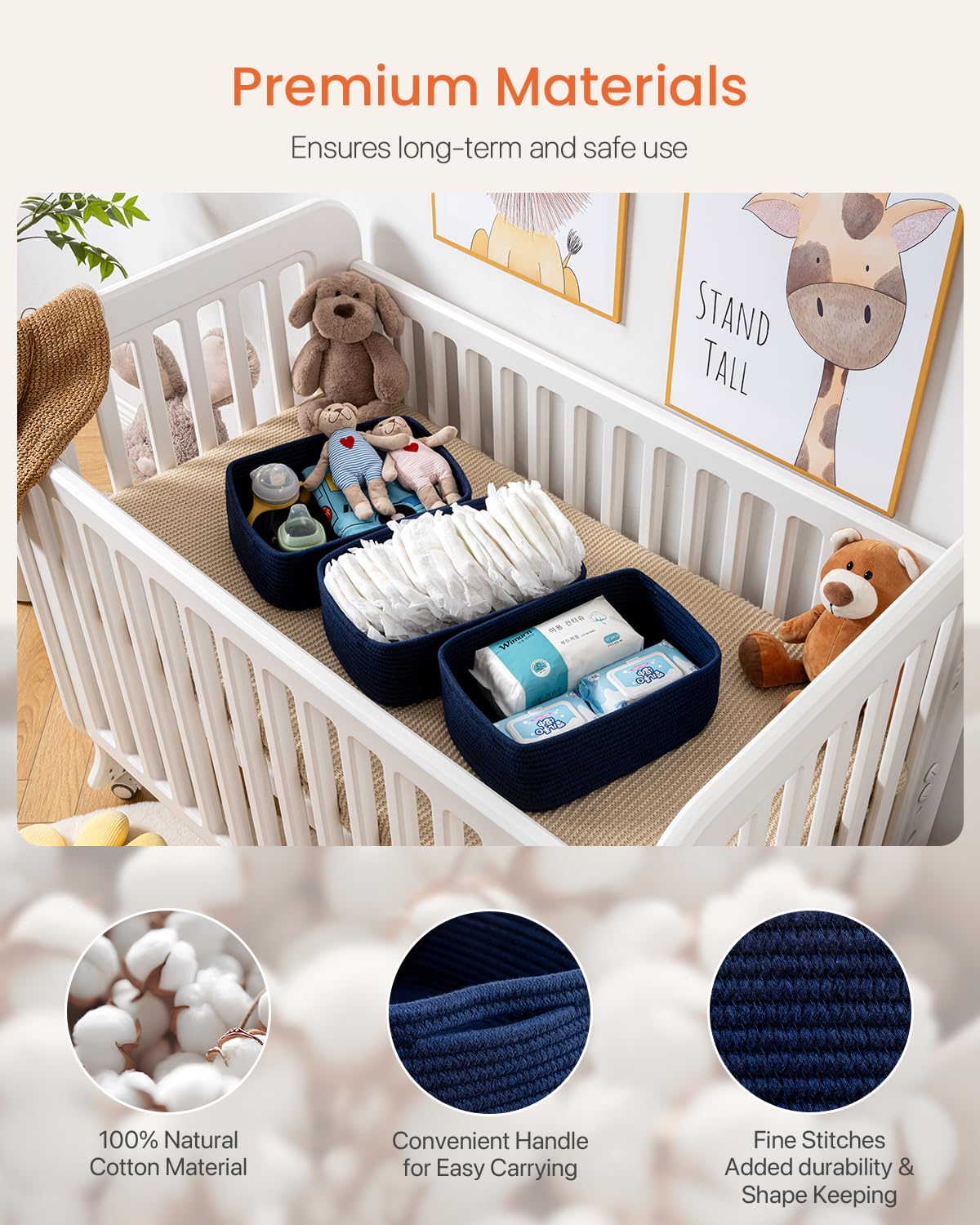 Small Woven Storage Basket for Organizing (3 Count)