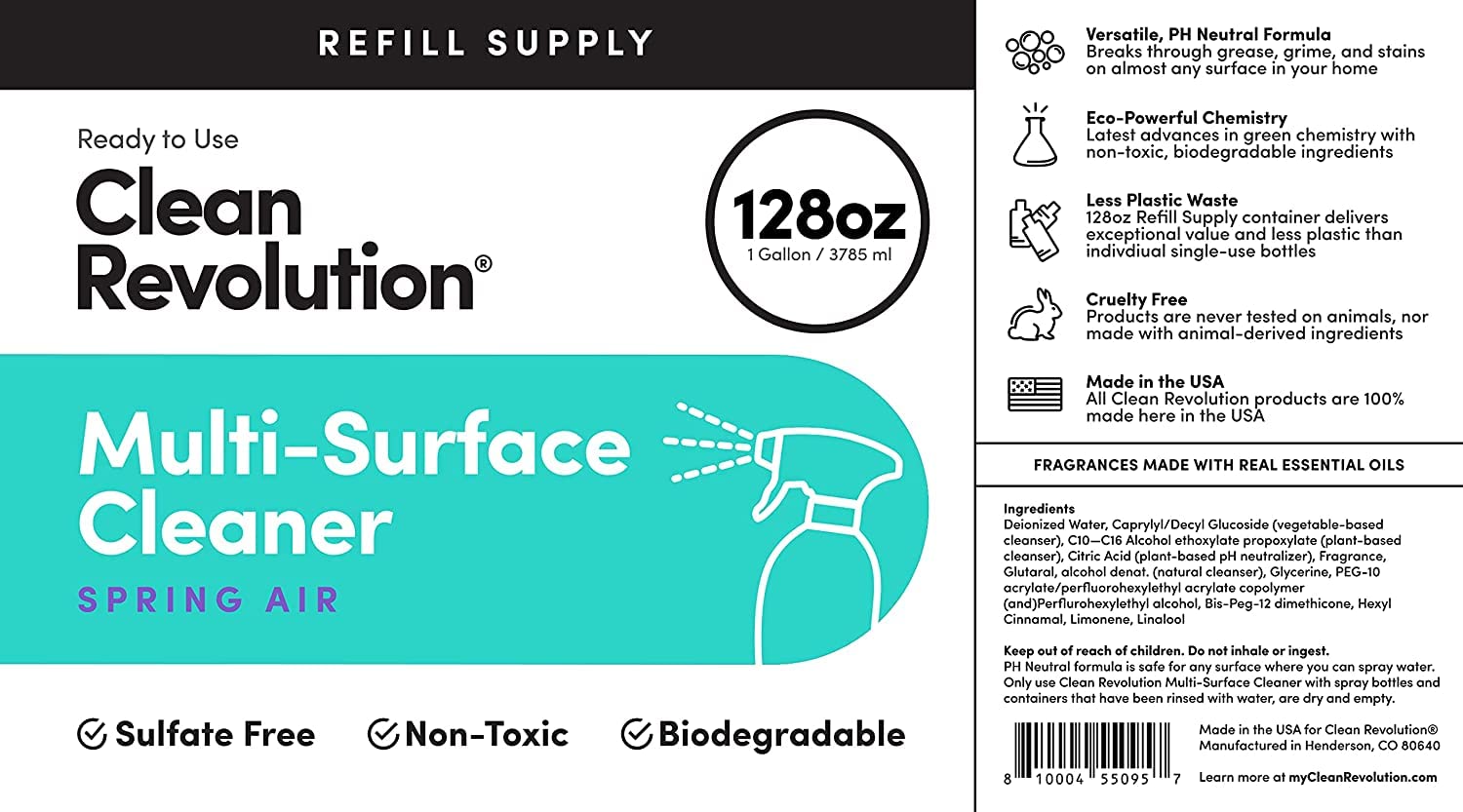 Multi Surface Cleaner Refill Supply (512 Fl Oz)