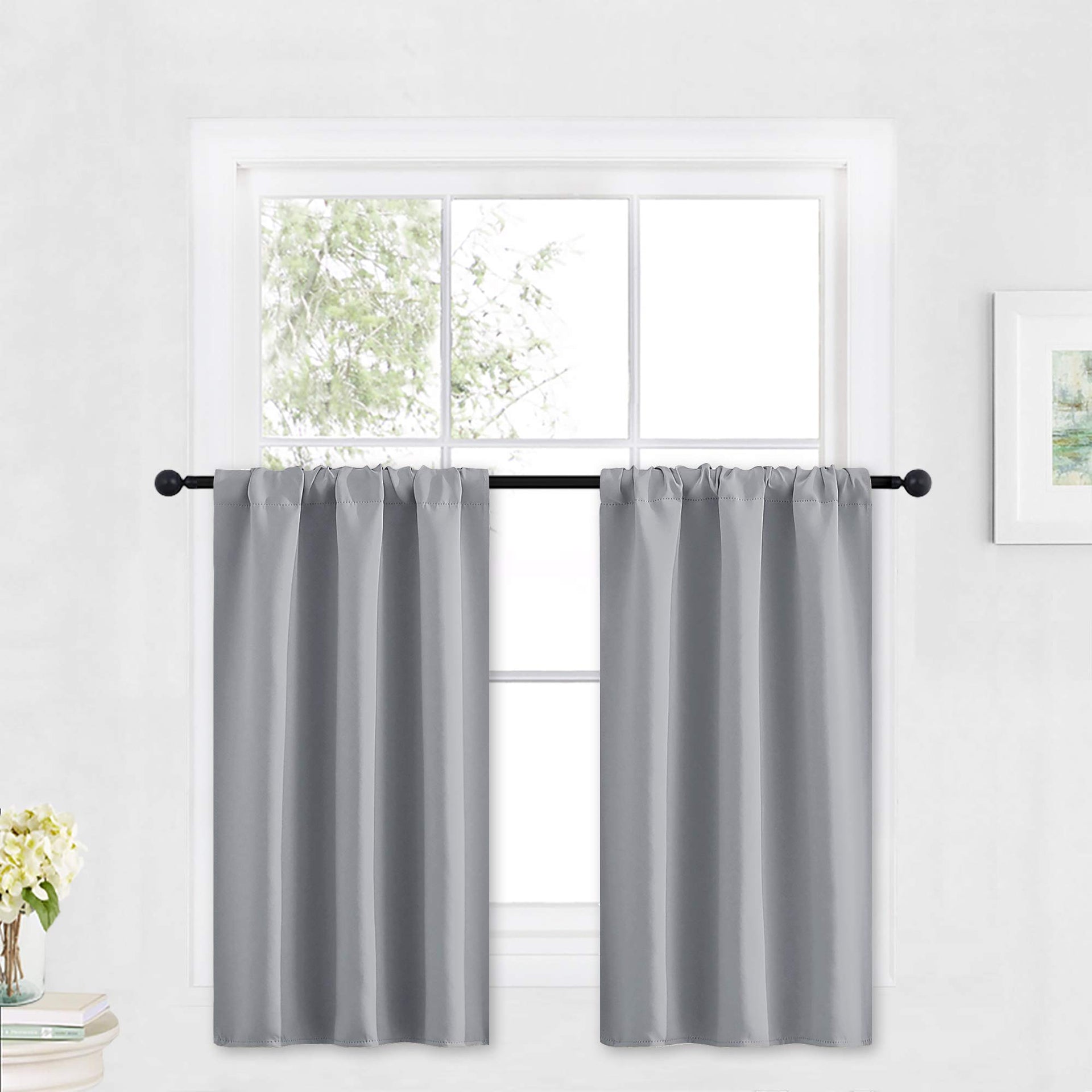 Cafe Blackout Curtains 30 inch Length