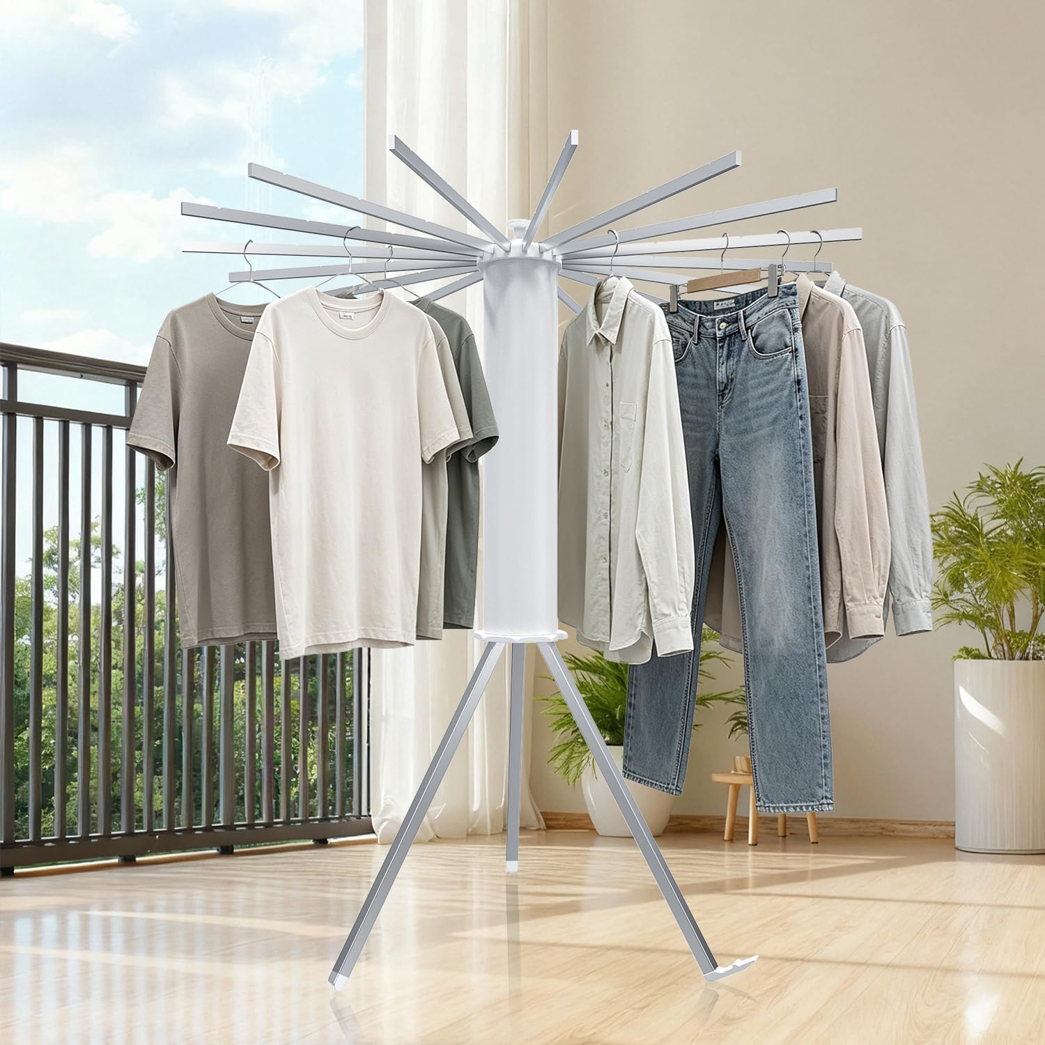 Tripod Foldable Clothes Rack