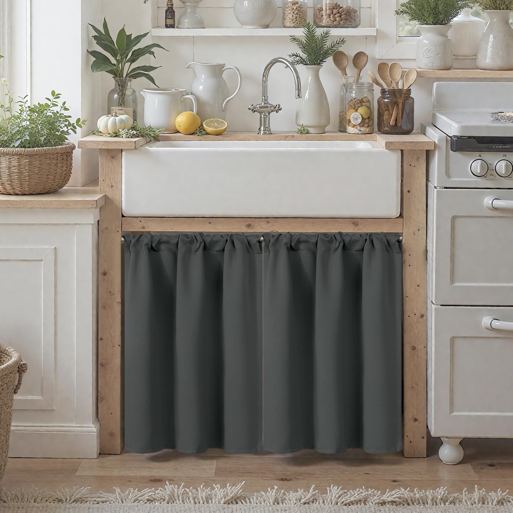 Kitchen Curtains 36 Inch Length (2 Count)