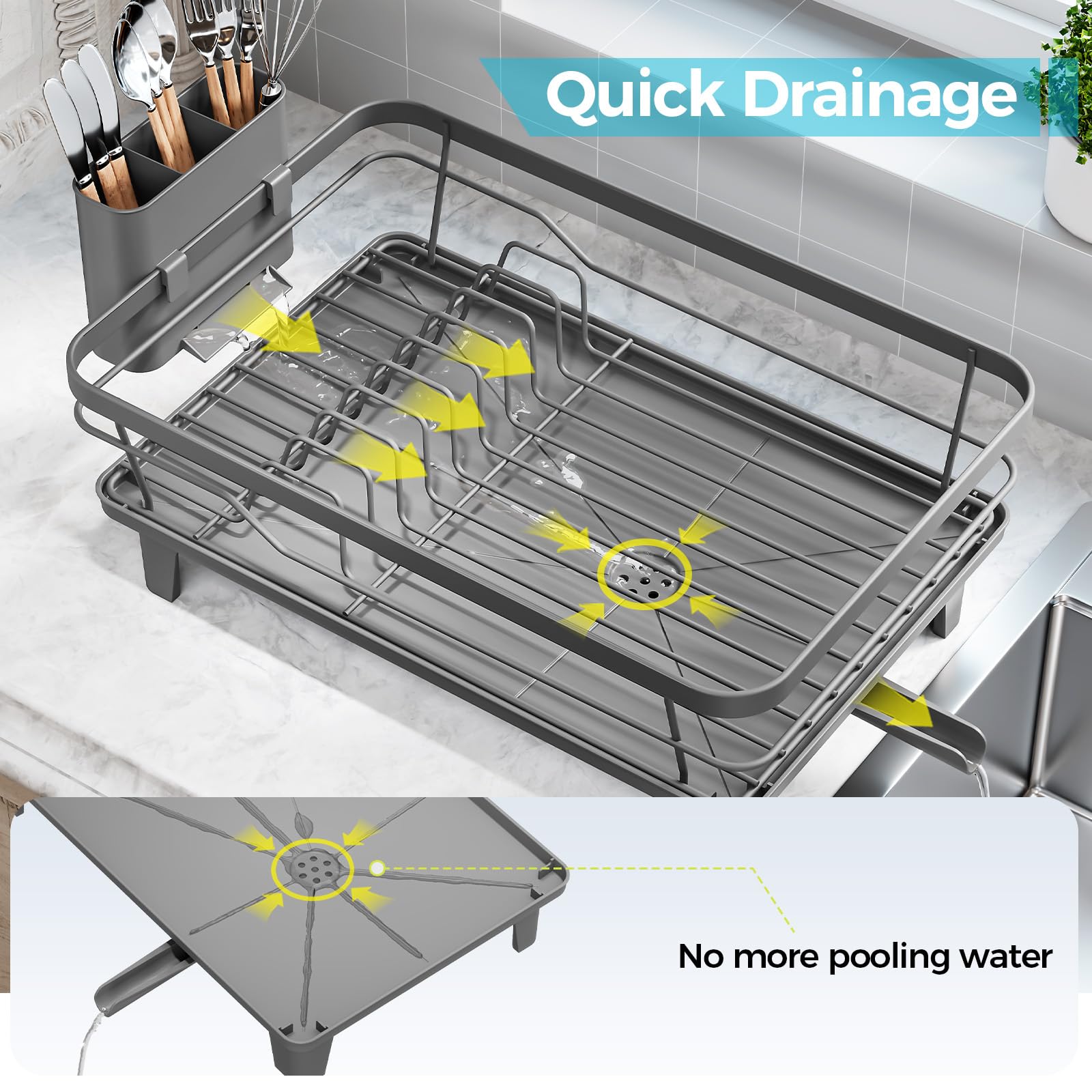 Urakify Dish Drying Rack for Kitchen Counter