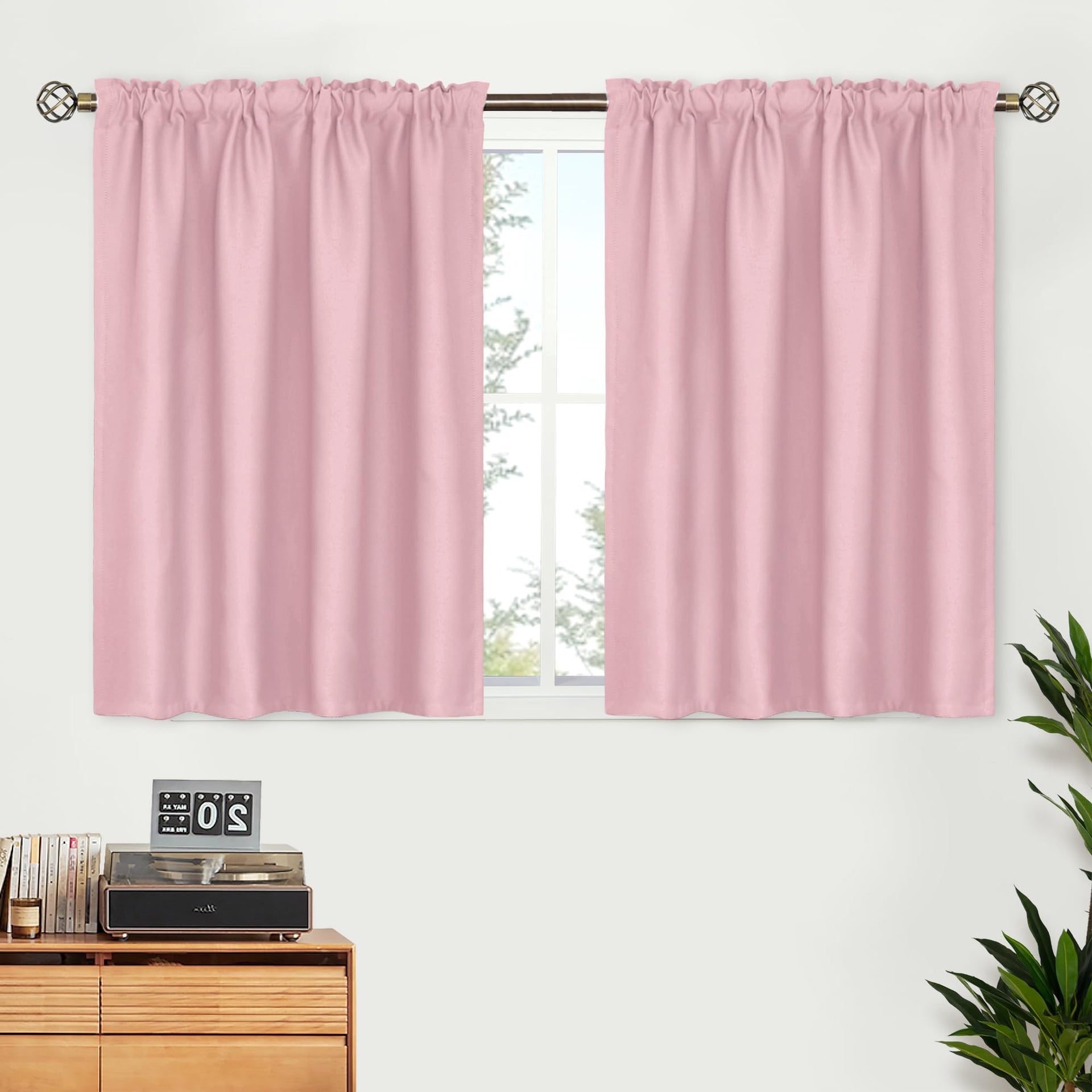 Light Pink Curtains 36 Inch Length (2 Count)