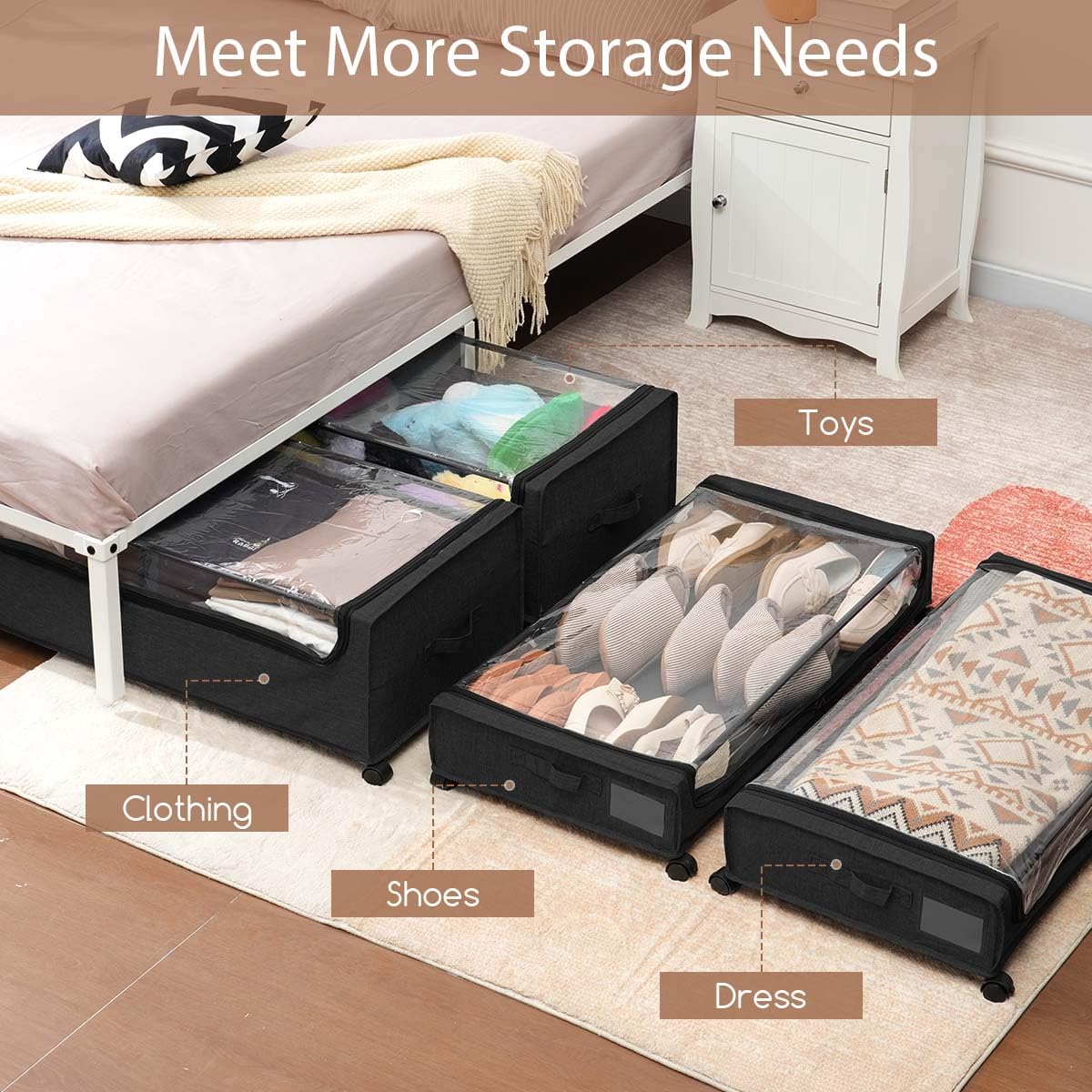 Under Bed Storage with Wheels