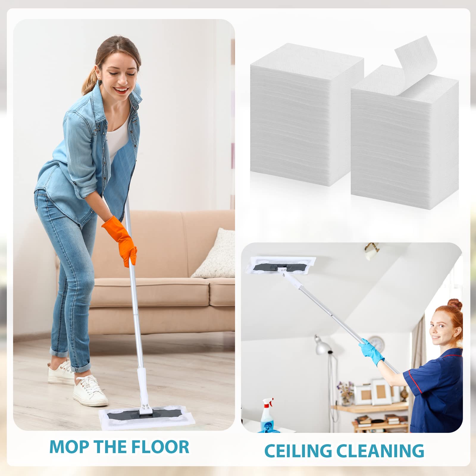 Wet Mop Pads Refills for Floor Cleaning Sweeper Wet Refills Disposable Moist Mopping Cloth Wipes for Wood Hardwood Tile (300 Count) - ModHome Supplies