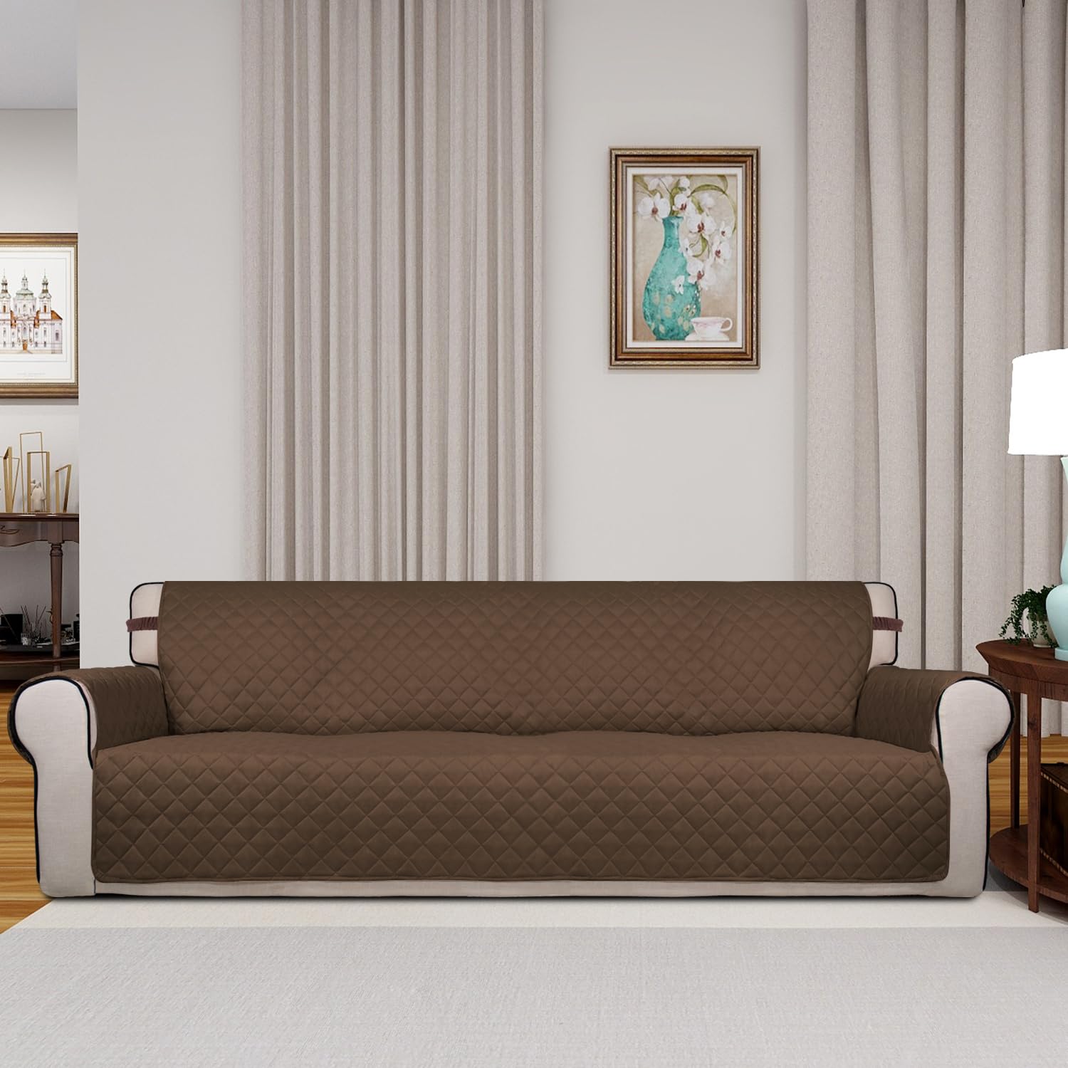 Reversible Quilted Couch Covers for Dogs Sofa Cover 4 Seater 88"