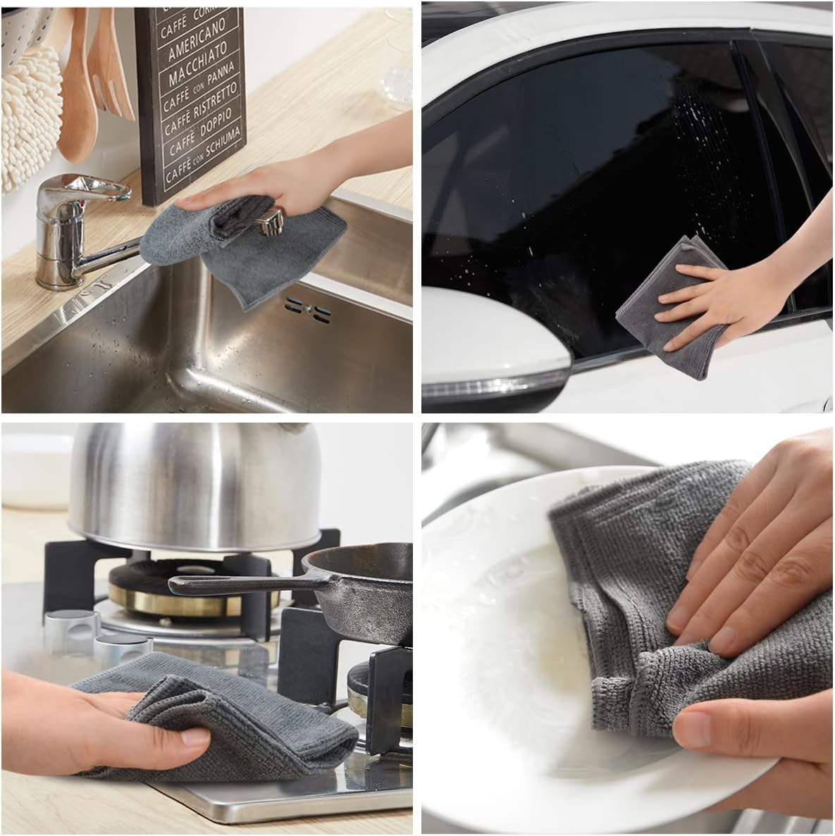 Dish Cloths for Washing Dishes with Scrub Side (20 Count)