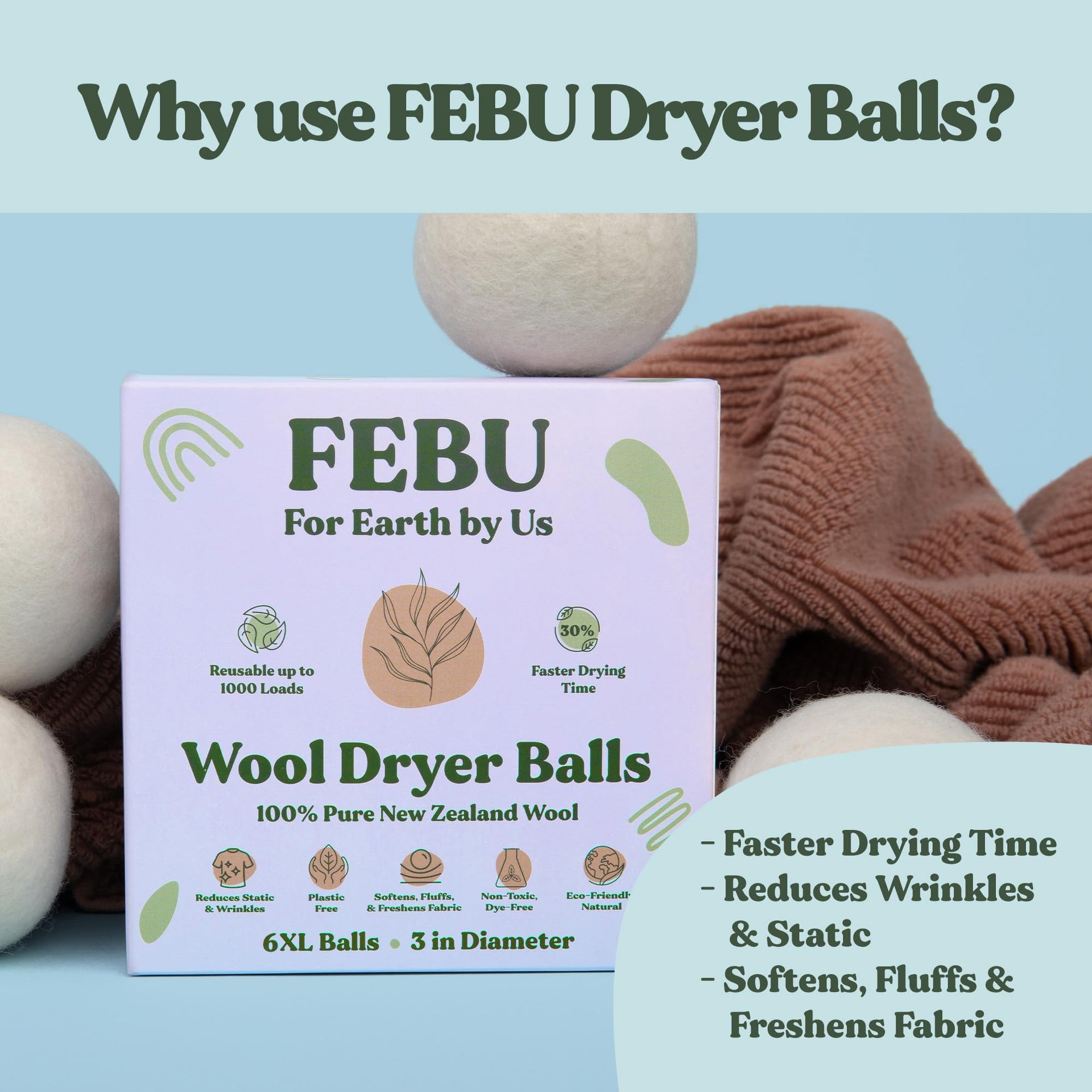Wool Dryer Balls (6 Count)